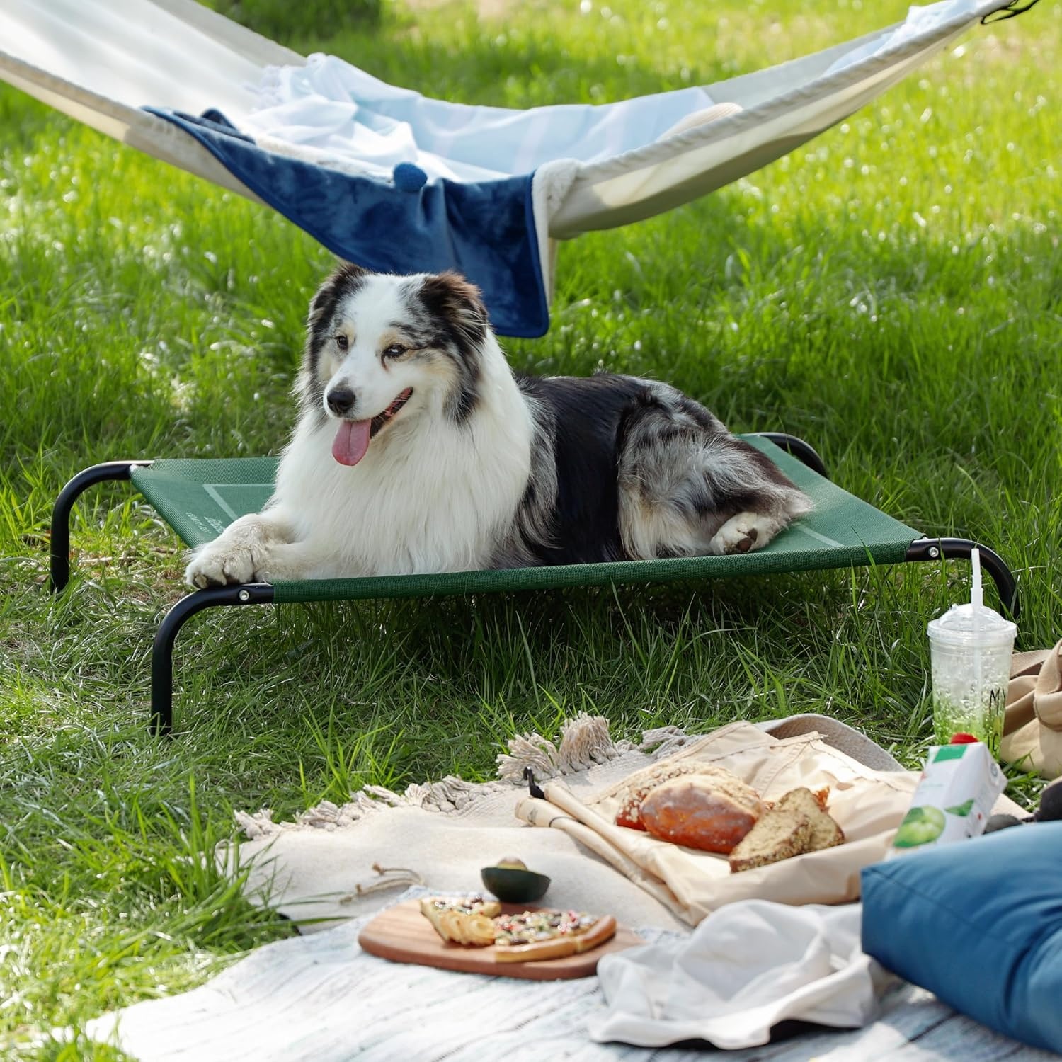 image:imageBedsure Outdoor Elevated Cooling Dog Bed Medium Size Dog 43in Terracotta Portable Raised Camping Pet Cot HammockBreathable Teslin MeshWeather ResistantFor Medium Pet Up to 65 lbsEasy to AssembleGreen