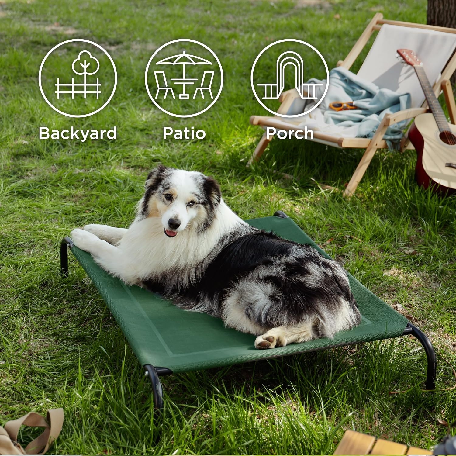 image:imageBedsure Outdoor Elevated Cooling Dog Bed Medium Size Dog 43in Terracotta Portable Raised Camping Pet Cot HammockBreathable Teslin MeshWeather ResistantFor Medium Pet Up to 65 lbsEasy to AssembleGreen
