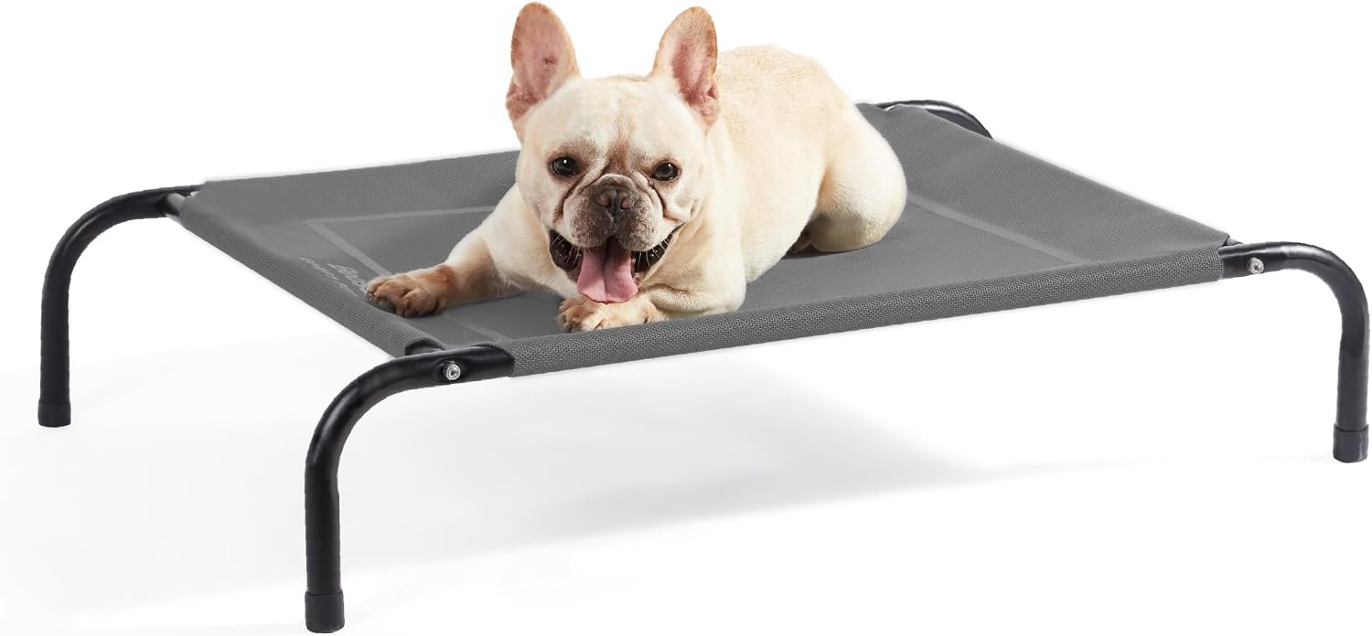 image:imageBedsure Outdoor Elevated Cooling Dog Bed Medium Size Dog 43in Terracotta Portable Raised Camping Pet Cot HammockBreathable Teslin MeshWeather ResistantFor Medium Pet Up to 65 lbsEasy to AssembleGrey