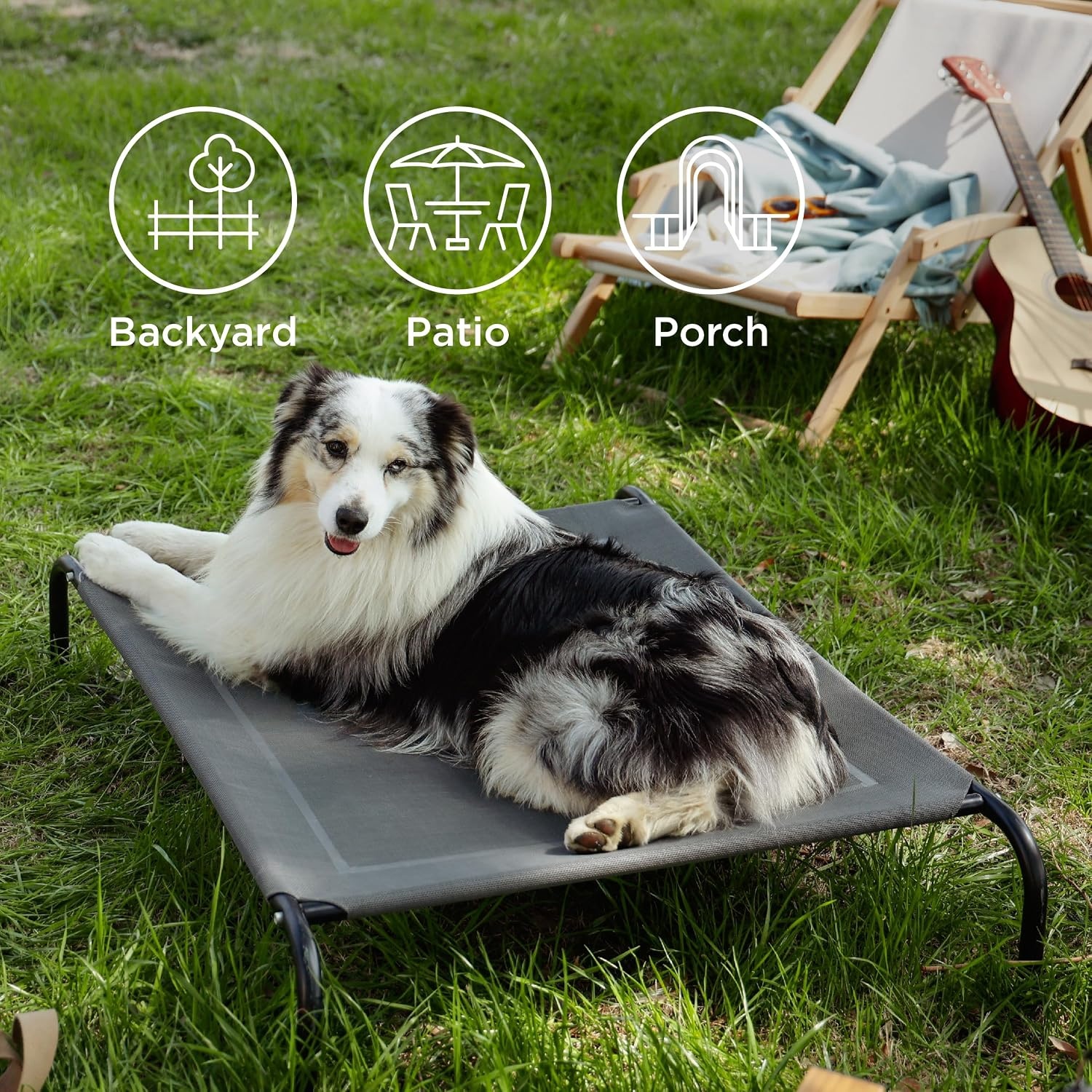 image:imageBedsure Outdoor Elevated Cooling Dog Bed Medium Size Dog 43in Terracotta Portable Raised Camping Pet Cot HammockBreathable Teslin MeshWeather ResistantFor Medium Pet Up to 65 lbsEasy to AssembleGrey