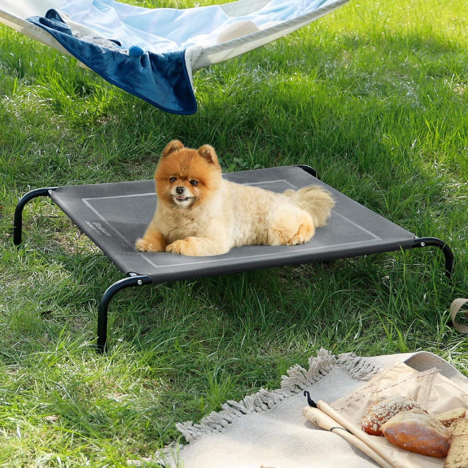 image:imageBedsure Outdoor Elevated Cooling Dog Bed Medium Size Dog 43in Terracotta Portable Raised Camping Pet Cot HammockBreathable Teslin MeshWeather ResistantFor Medium Pet Up to 65 lbsEasy to AssembleGrey