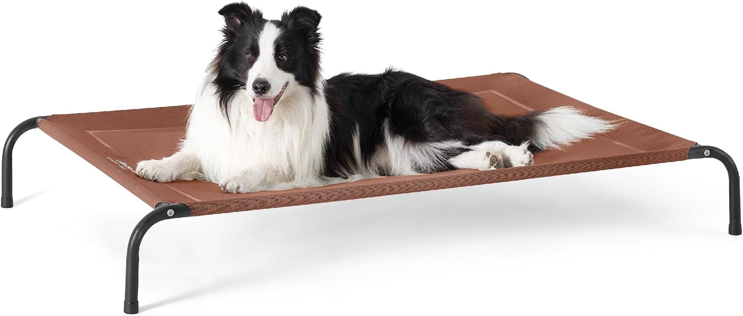 image:imageBedsure Outdoor Elevated Cooling Dog Bed Medium Size Dog 43in Terracotta Portable Raised Camping Pet Cot HammockBreathable Teslin MeshWeather ResistantFor Medium Pet Up to 65 lbsEasy to AssembleTerracotta
