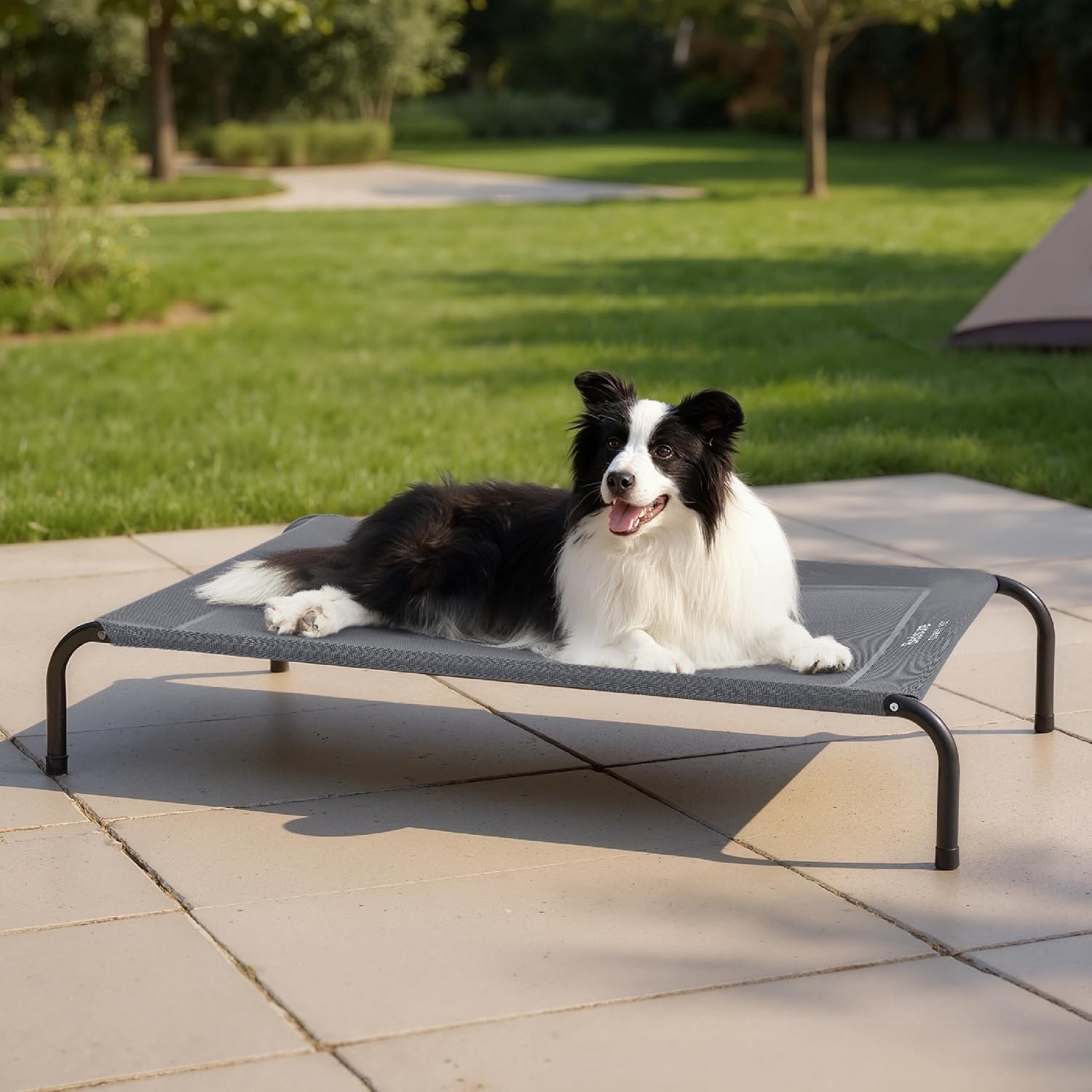 image:imageBedsure Outdoor Elevated Cooling Dog Bed Medium Size Dog 43in Terracotta Portable Raised Camping Pet Cot HammockBreathable Teslin MeshWeather ResistantFor Medium Pet Up to 65 lbsEasy to AssembleGrey