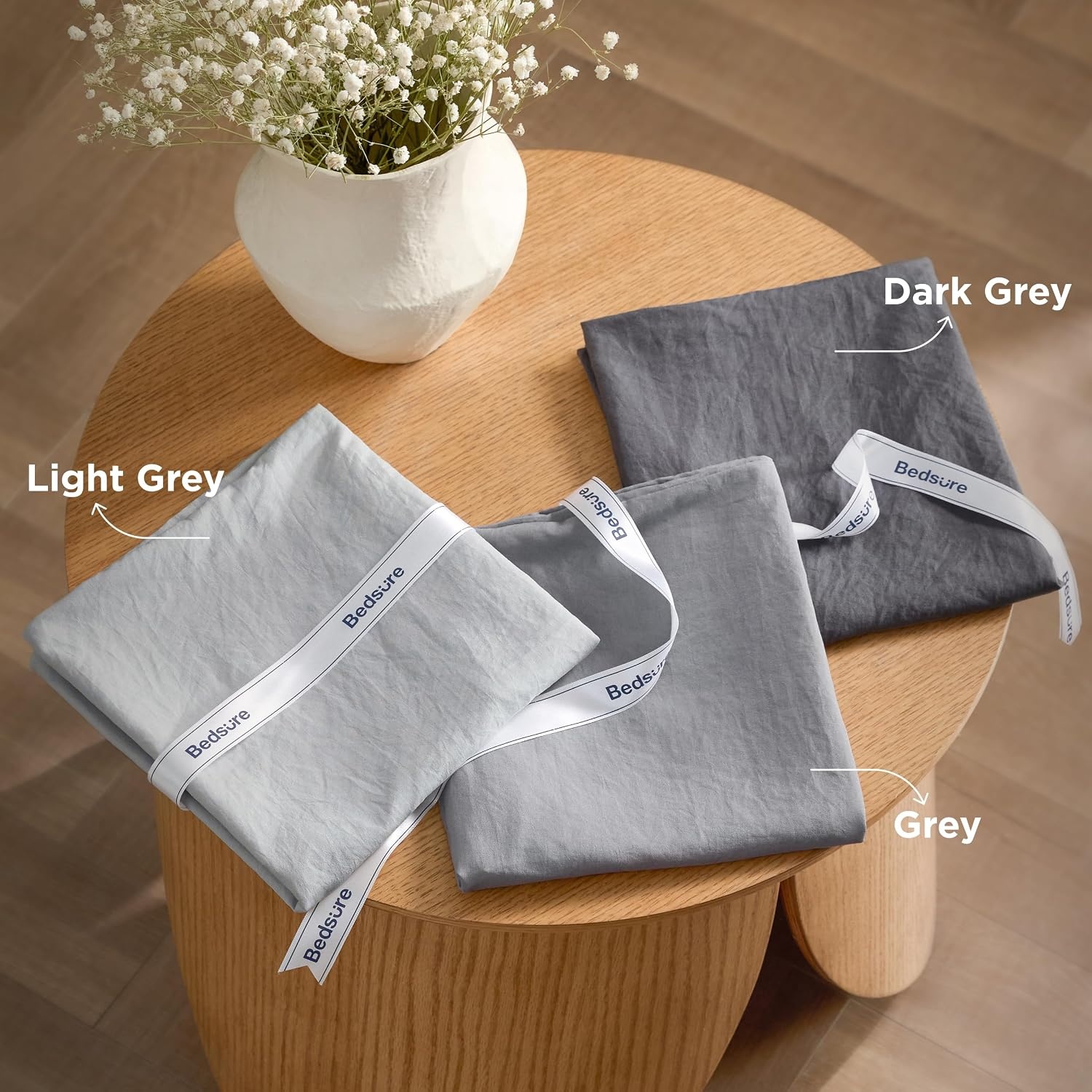 image:imageBedsure Queen Comforter Set Dark Gray Soft Prewashed Bedding for All Seasons 3 Pieces GentleSoft Bed Set 1 Lightweight Comforter 90x90 and 2 Pillowcases 20x2605 Grey