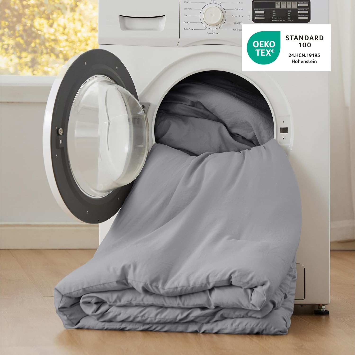 image:imageBedsure Queen Comforter Set Dark Gray Soft Prewashed Bedding for All Seasons 3 Pieces GentleSoft Bed Set 1 Lightweight Comforter 90x90 and 2 Pillowcases 20x2605 Grey
