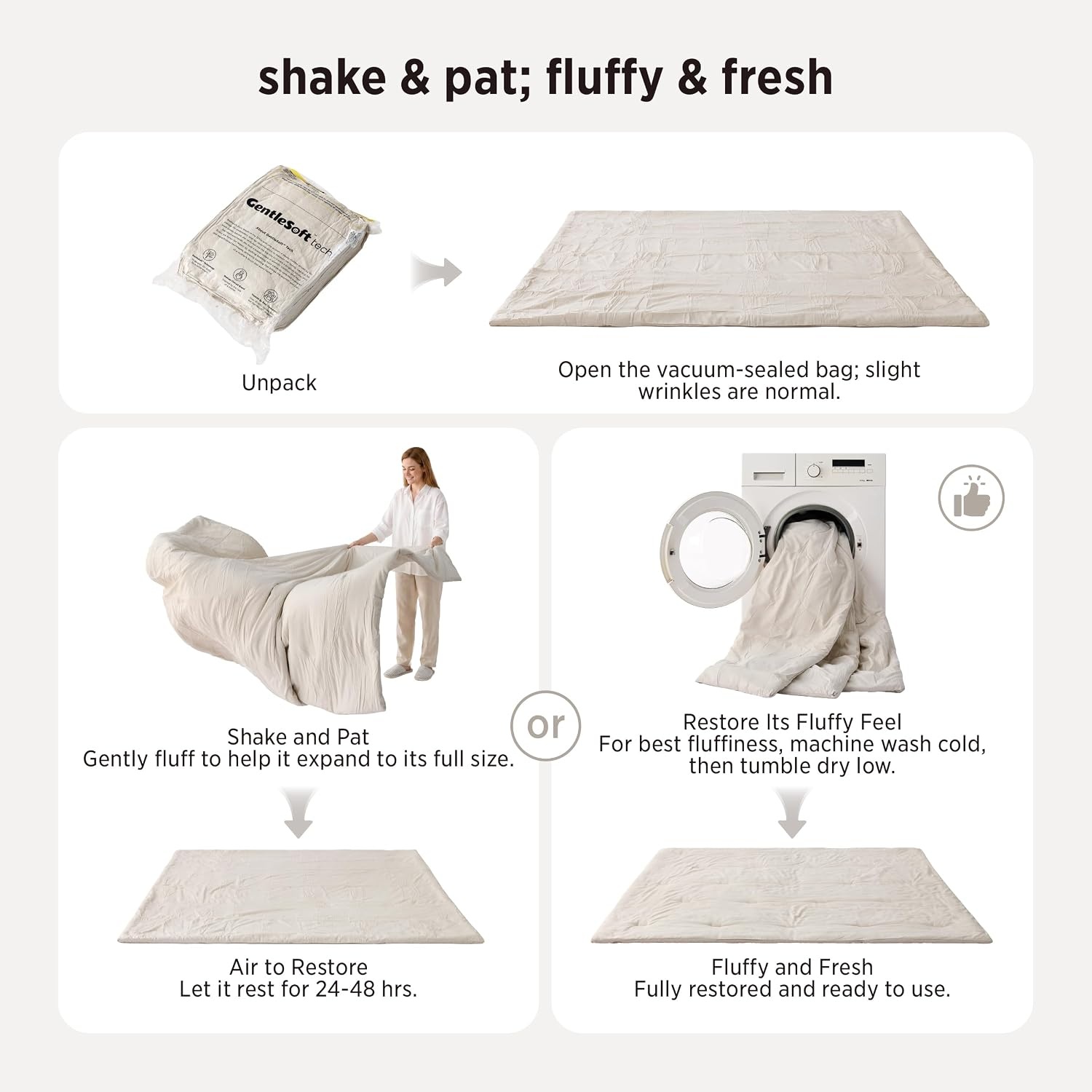 image:imageBedsure Queen Comforter Set Dark Gray Soft Prewashed Bedding for All Seasons 3 Pieces GentleSoft Bed Set 1 Lightweight Comforter 90x90 and 2 Pillowcases 20x2601 Beige