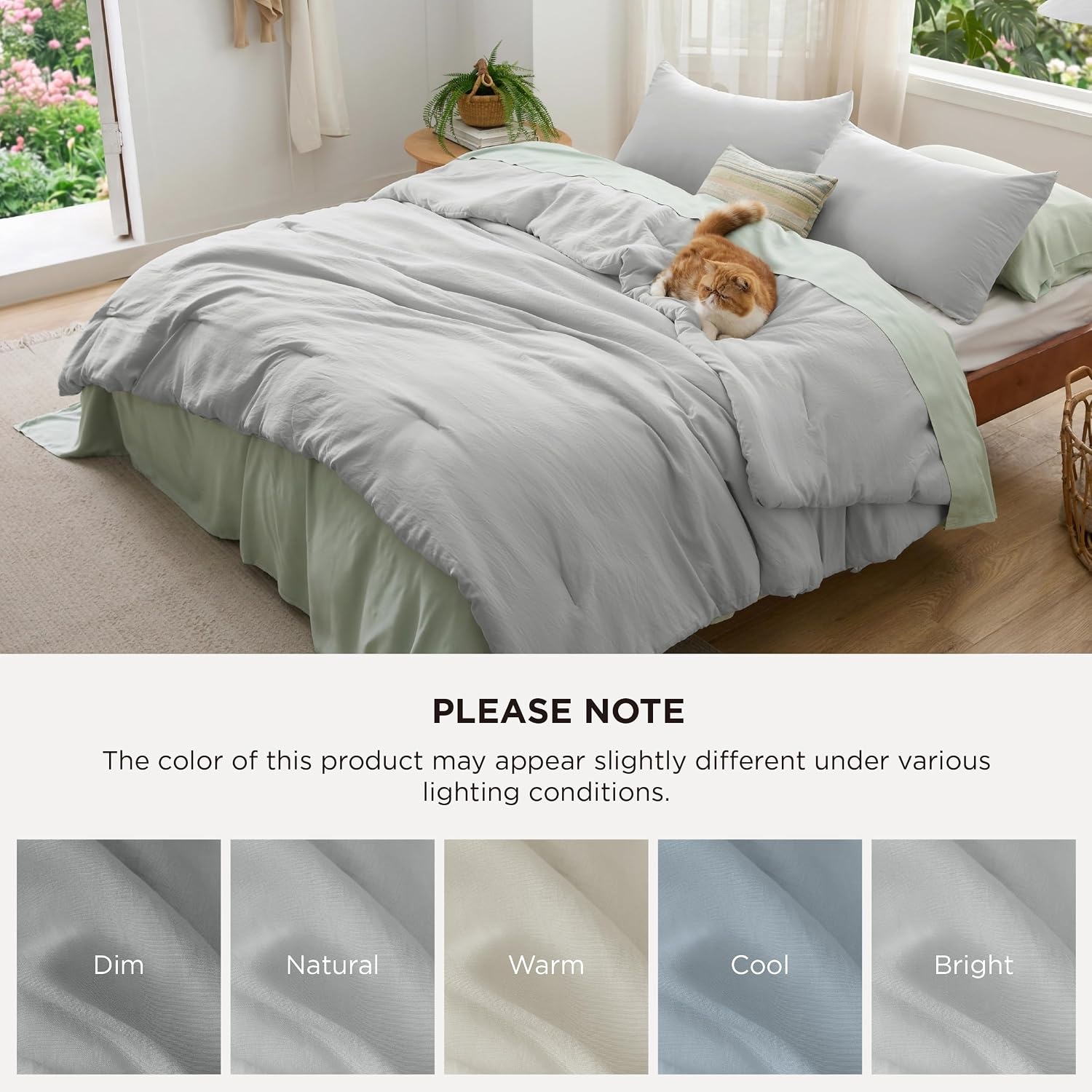 image:imageBedsure Queen Comforter Set Dark Gray Soft Prewashed Bedding for All Seasons 3 Pieces GentleSoft Bed Set 1 Lightweight Comforter 90x90 and 2 Pillowcases 20x2612 Silver Grey