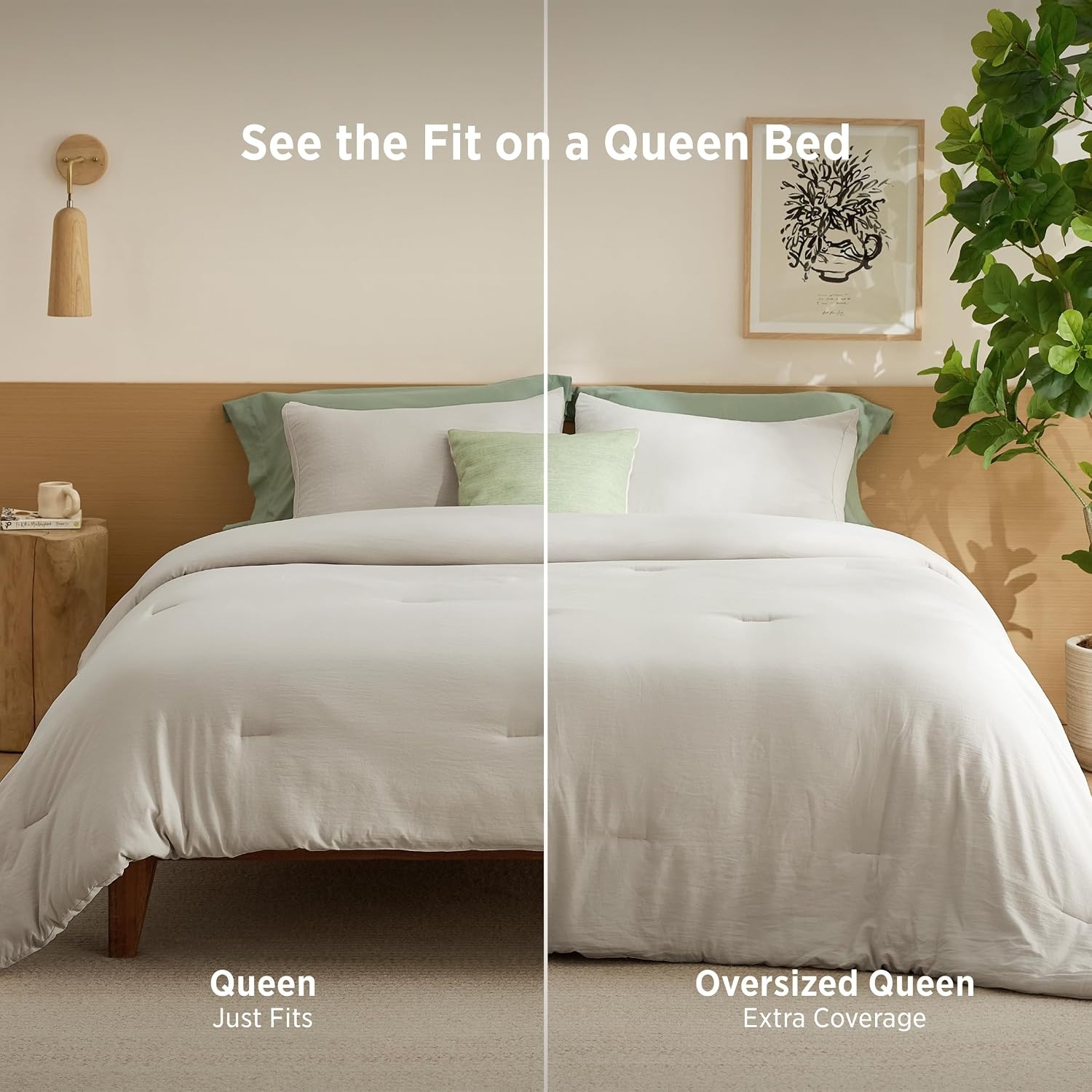 image:imageBedsure Queen Comforter Set Dark Gray Soft Prewashed Bedding for All Seasons 3 Pieces GentleSoft Bed Set 1 Lightweight Comforter 90x90 and 2 Pillowcases 20x2601 Beige