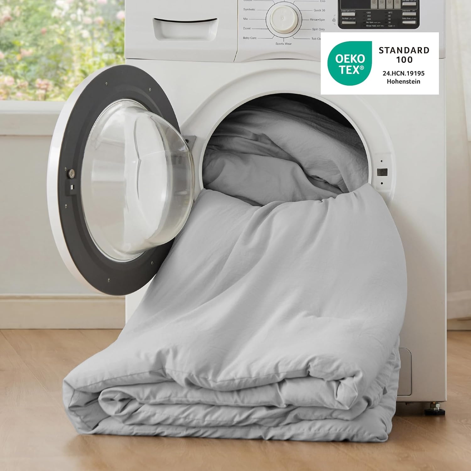 image:imageBedsure Queen Comforter Set Dark Gray Soft Prewashed Bedding for All Seasons 3 Pieces GentleSoft Bed Set 1 Lightweight Comforter 90x90 and 2 Pillowcases 20x2612 Silver Grey