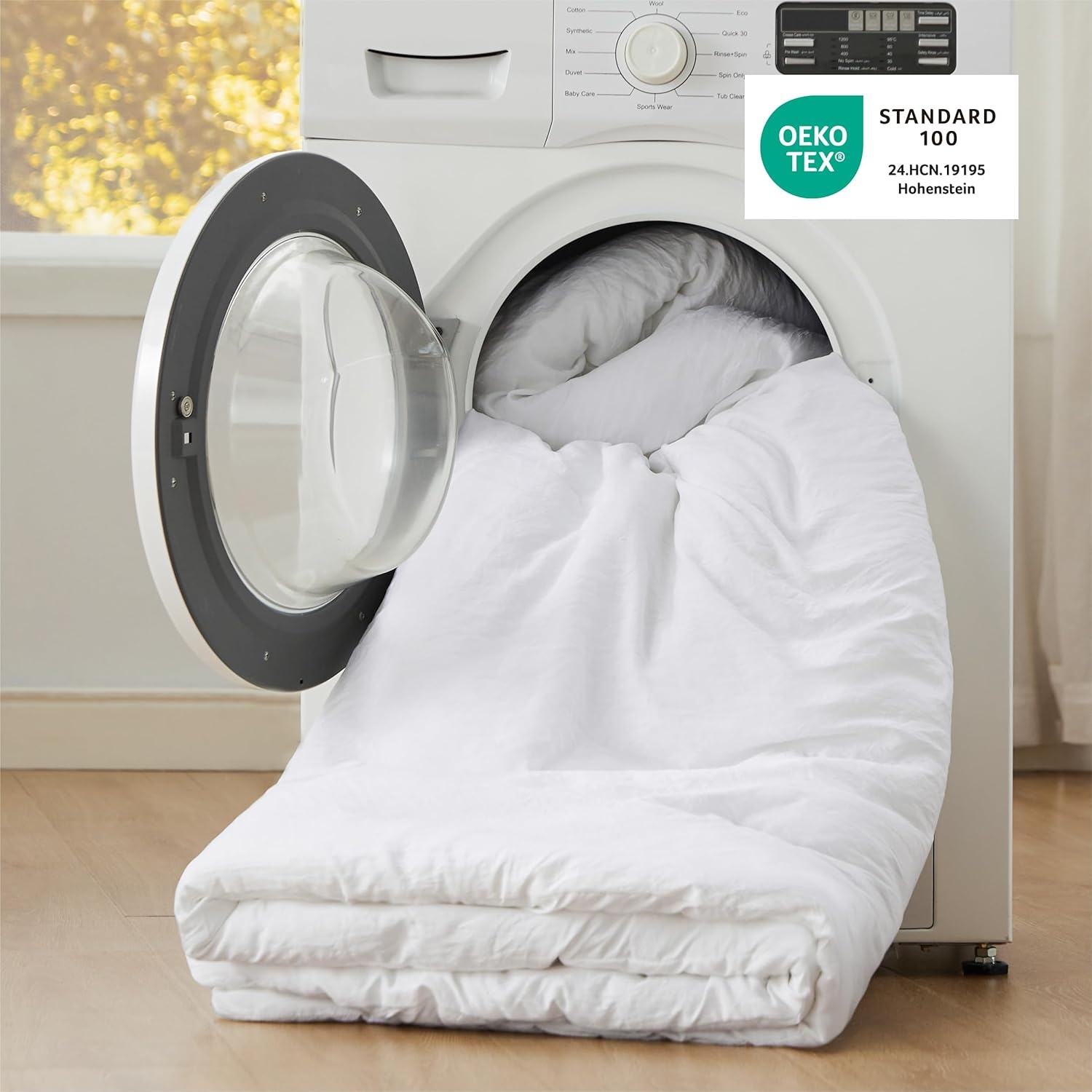 image:imageBedsure Queen Comforter Set Dark Gray Soft Prewashed Bedding for All Seasons 3 Pieces GentleSoft Bed Set 1 Lightweight Comforter 90x90 and 2 Pillowcases 20x2602 White