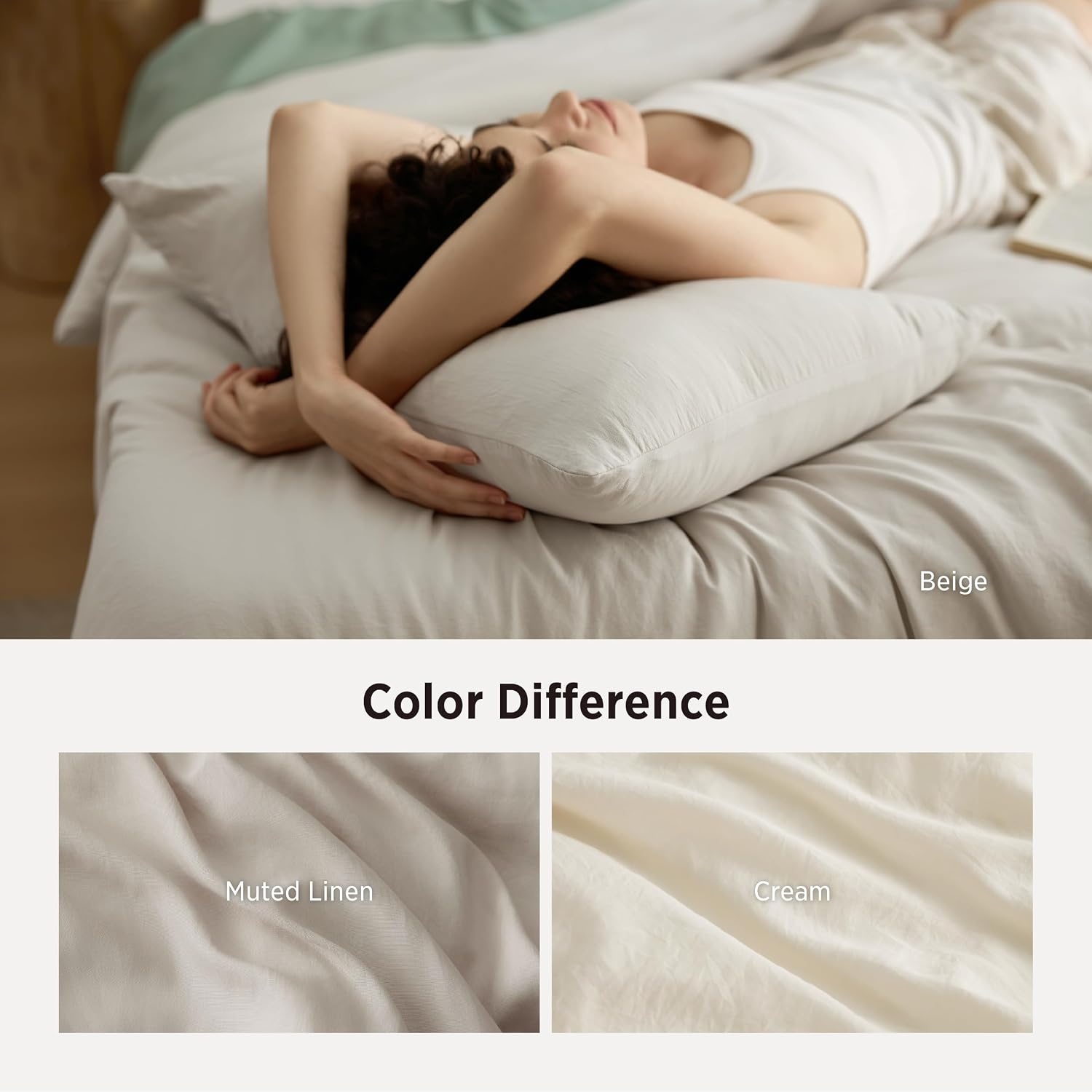 image:imageBedsure Queen Comforter Set Dark Gray Soft Prewashed Bedding for All Seasons 3 Pieces GentleSoft Bed Set 1 Lightweight Comforter 90x90 and 2 Pillowcases 20x2601 Beige
