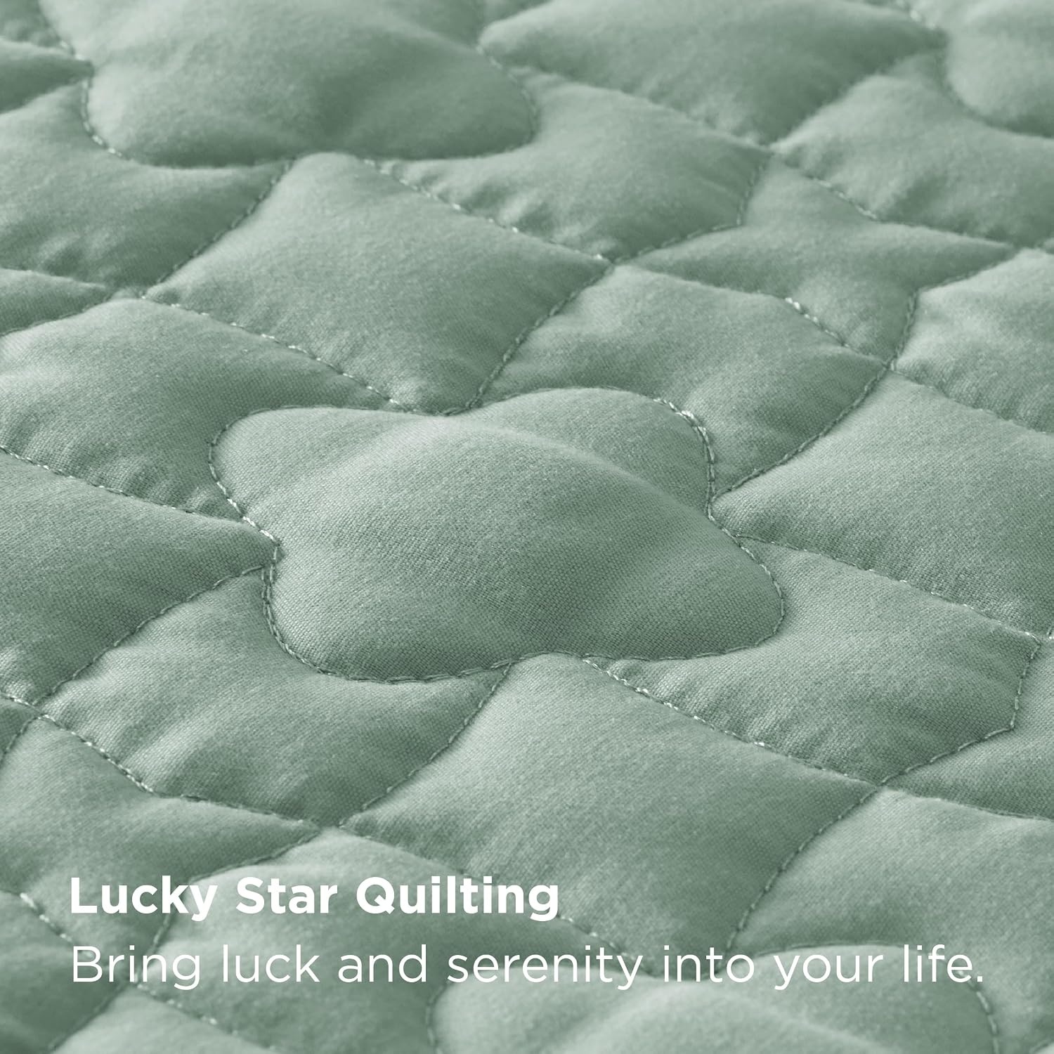 image:imageBedsure Queen Size Quilt Lightweight Comforter Set Mineral Blue Bedspread Coverlet Basket Weave AllSeason Comfort SkinFriendly Soft Breathable Machine Washable 90x96 3 Pcs 2 Pillow Shams09 Sage Green Lucky Star