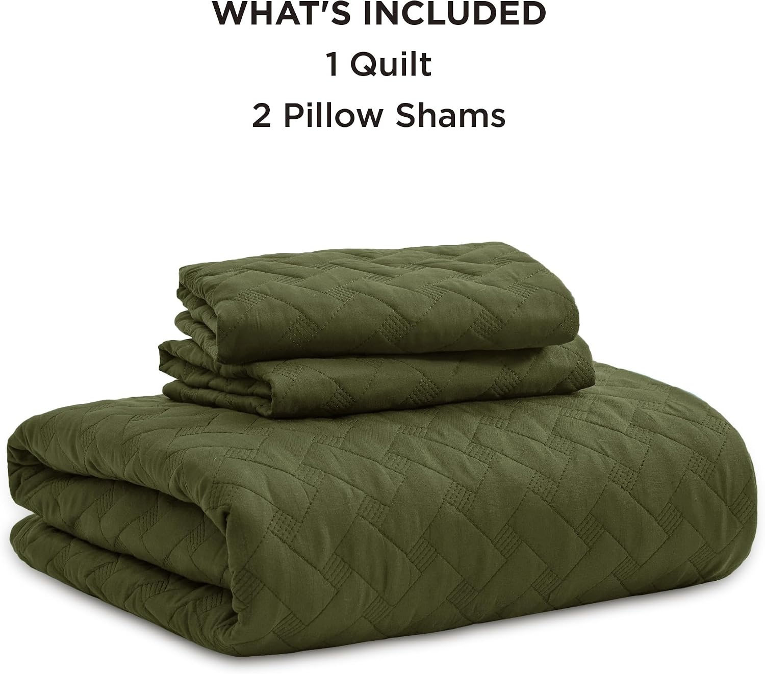 image:imageBedsure Queen Size Quilt Lightweight Comforter Set Mineral Blue Bedspread Coverlet Basket Weave AllSeason Comfort SkinFriendly Soft Breathable Machine Washable 90x96 3 Pcs 2 Pillow Shams15 Olive Green