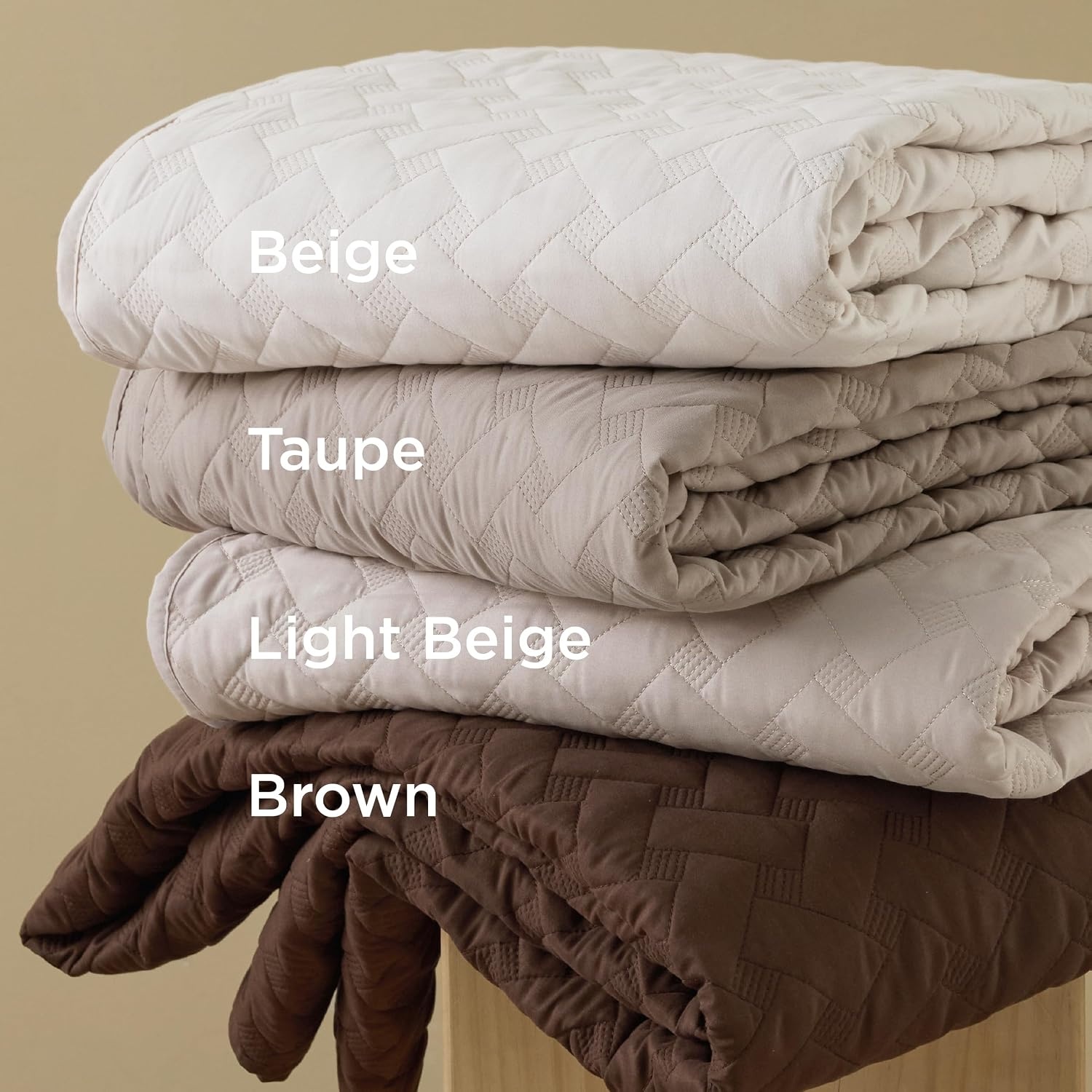 image:imageBedsure Queen Size Quilt Lightweight Comforter Set Mineral Blue Bedspread Coverlet Basket Weave AllSeason Comfort SkinFriendly Soft Breathable Machine Washable 90x96 3 Pcs 2 Pillow Shams16 Beige