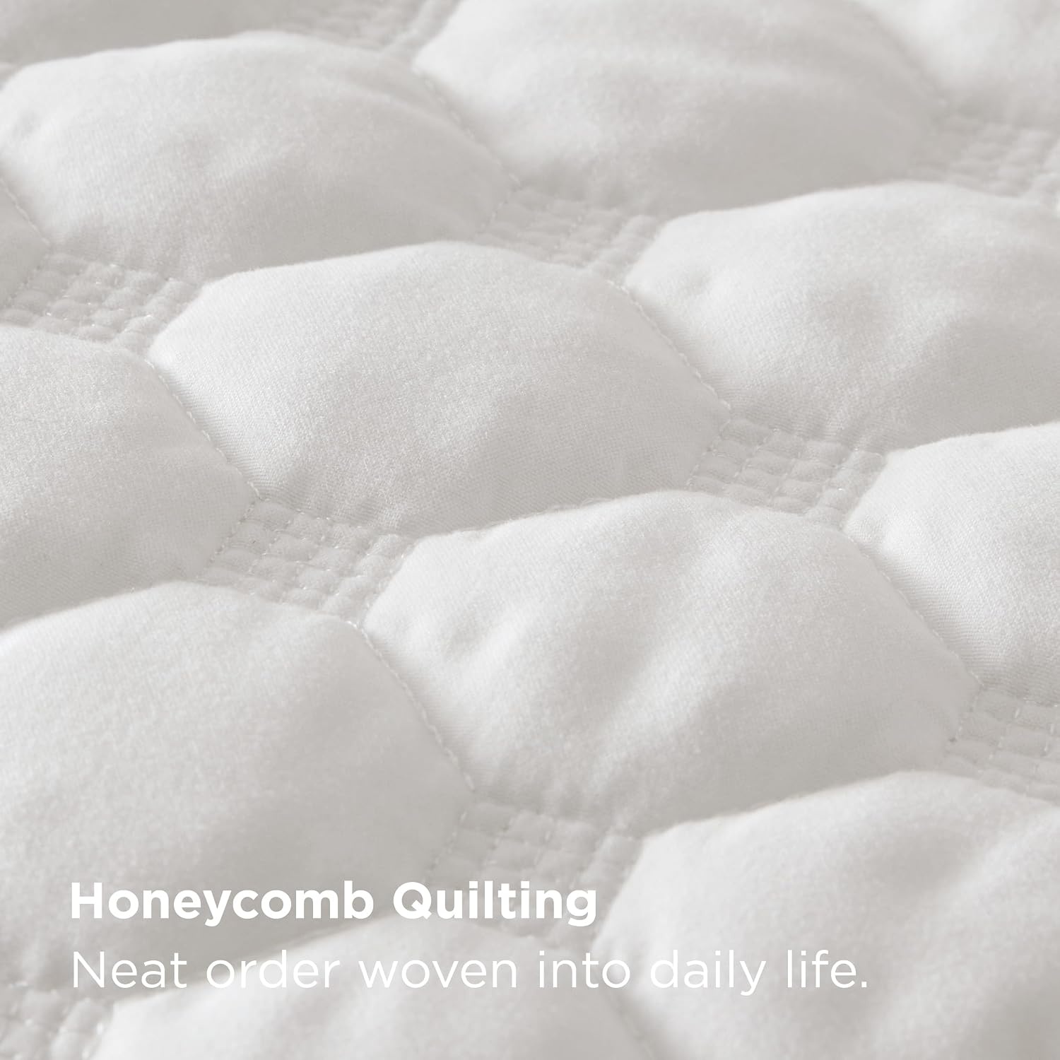 image:imageBedsure Queen Size Quilt Lightweight Comforter Set Mineral Blue Bedspread Coverlet Basket Weave AllSeason Comfort SkinFriendly Soft Breathable Machine Washable 90x96 3 Pcs 2 Pillow Shams03 Coconut White Honeycomb
