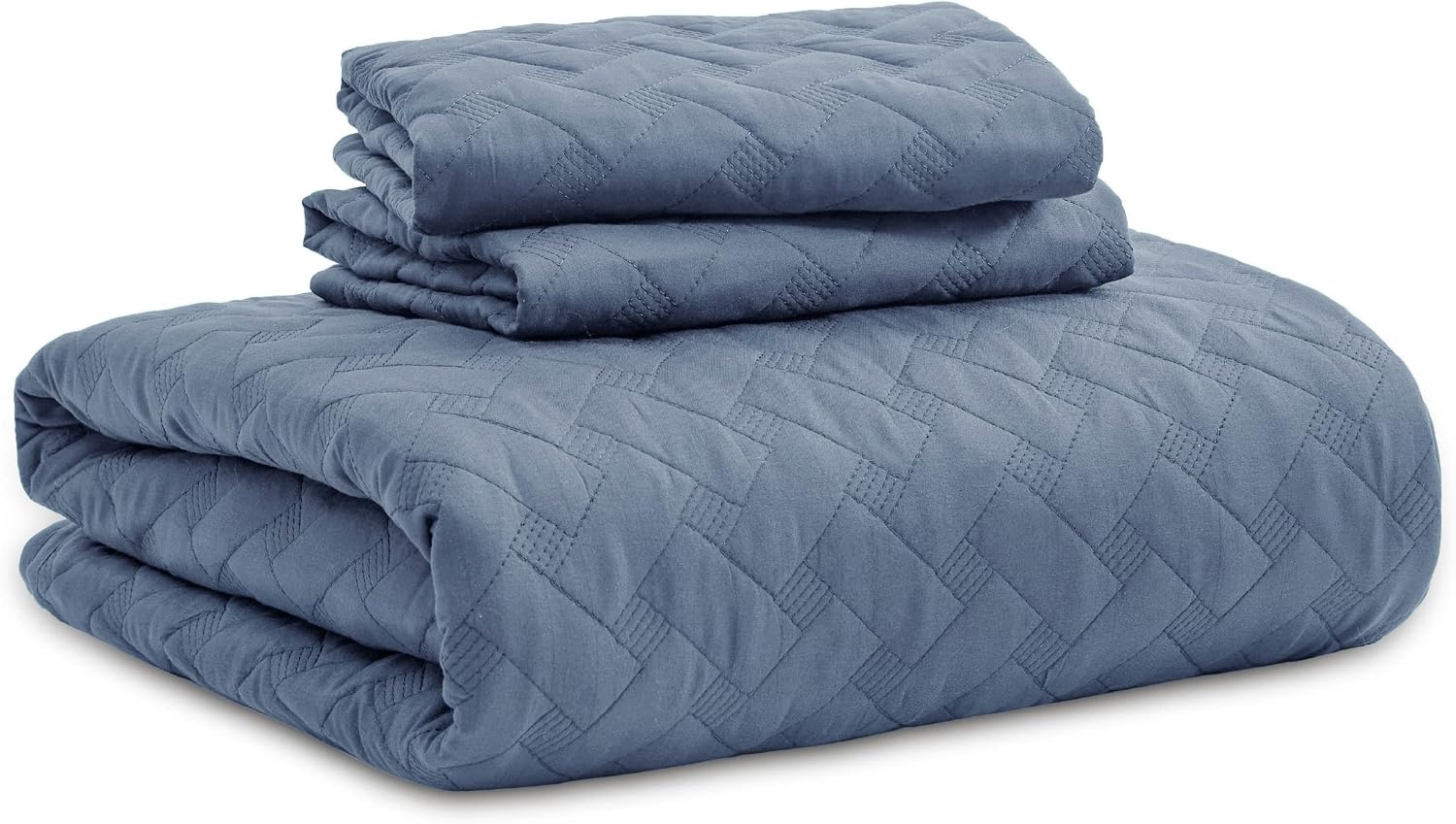 image:imageBedsure Queen Size Quilt Lightweight Comforter Set Mineral Blue Bedspread Coverlet Basket Weave AllSeason Comfort SkinFriendly Soft Breathable Machine Washable 90x96 3 Pcs 2 Pillow Shams06 Mineral Blue