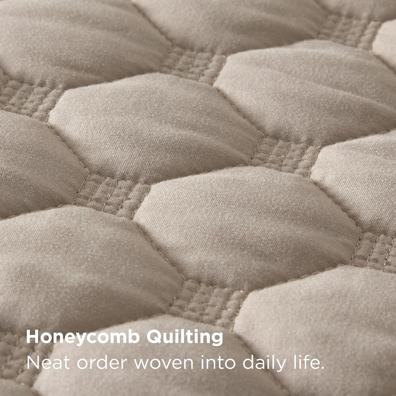 image:imageBedsure Queen Size Quilt Lightweight Comforter Set Mineral Blue Bedspread Coverlet Basket Weave AllSeason Comfort SkinFriendly Soft Breathable Machine Washable 90x96 3 Pcs 2 Pillow Shams13 Taupe Honeycomb