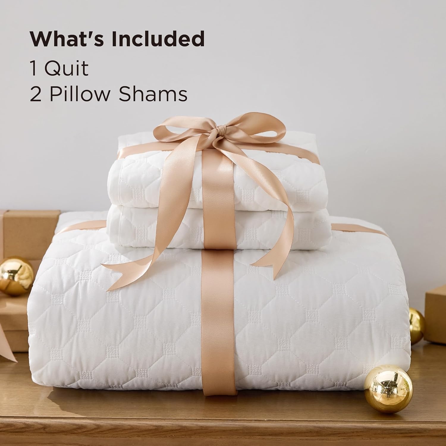 image:imageBedsure Queen Size Quilt Lightweight Comforter Set Mineral Blue Bedspread Coverlet Basket Weave AllSeason Comfort SkinFriendly Soft Breathable Machine Washable 90x96 3 Pcs 2 Pillow Shams03 Coconut White Honeycomb