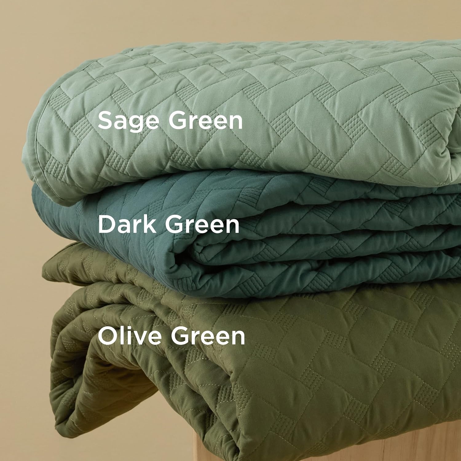 image:imageBedsure Queen Size Quilt Lightweight Comforter Set Mineral Blue Bedspread Coverlet Basket Weave AllSeason Comfort SkinFriendly Soft Breathable Machine Washable 90x96 3 Pcs 2 Pillow Shams08 Sage Green