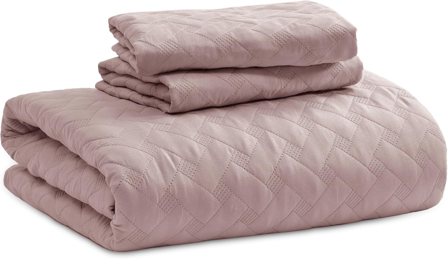 image:imageBedsure Queen Size Quilt Lightweight Comforter Set Mineral Blue Bedspread Coverlet Basket Weave AllSeason Comfort SkinFriendly Soft Breathable Machine Washable 90x96 3 Pcs 2 Pillow Shams23 Dusty Rose