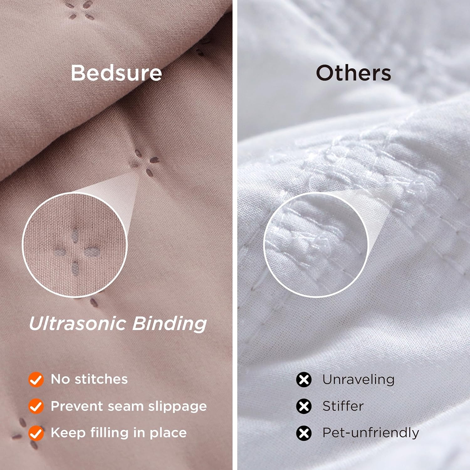 image:imageBedsure Quilts Queen Size Bedspread Thin Comforter Charcoal Coverlet AllSeason Bedding Soft Modern Clover Pattern StitchFree QuiltTech PetFriendly Machine Washable 90x96in 3 Pcs16 Dusty Rose Clover