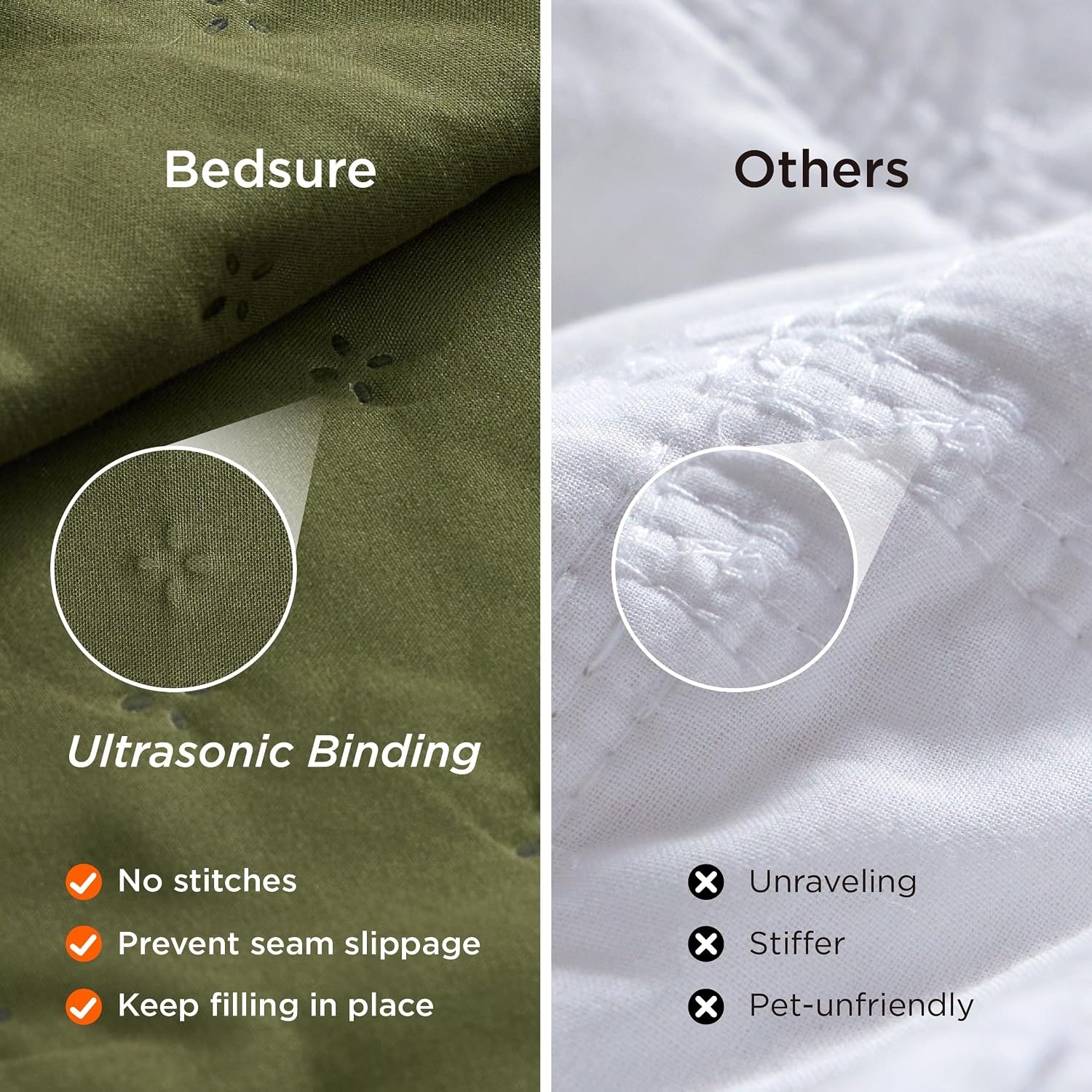 image:imageBedsure Quilts Queen Size Bedspread Thin Comforter Charcoal Coverlet AllSeason Bedding Soft Modern Clover Pattern StitchFree QuiltTech PetFriendly Machine Washable 90x96in 3 Pcs18 Olive Green Clover