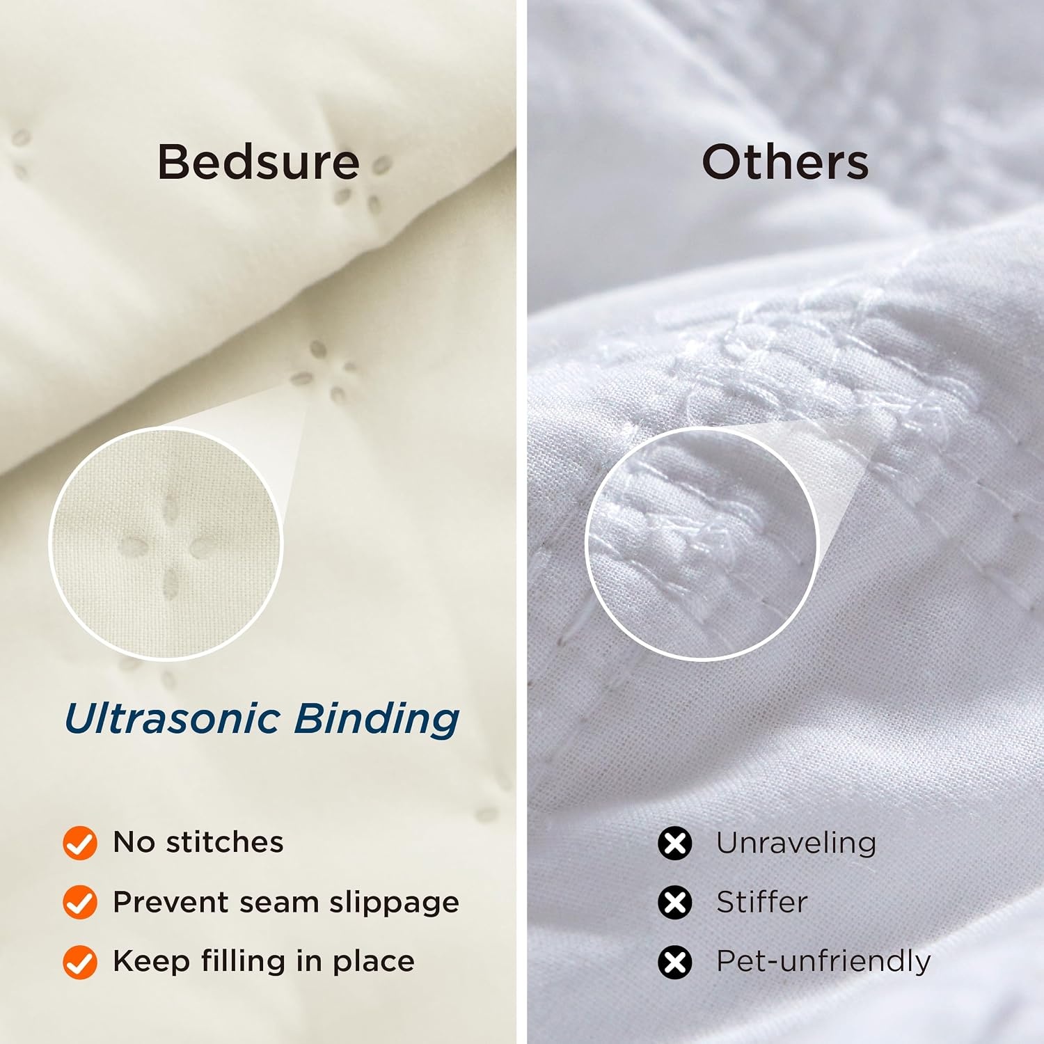 image:imageBedsure Quilts Queen Size Bedspread Thin Comforter Charcoal Coverlet AllSeason Bedding Soft Modern Clover Pattern StitchFree QuiltTech PetFriendly Machine Washable 90x96in 3 Pcs11 Cream Clover