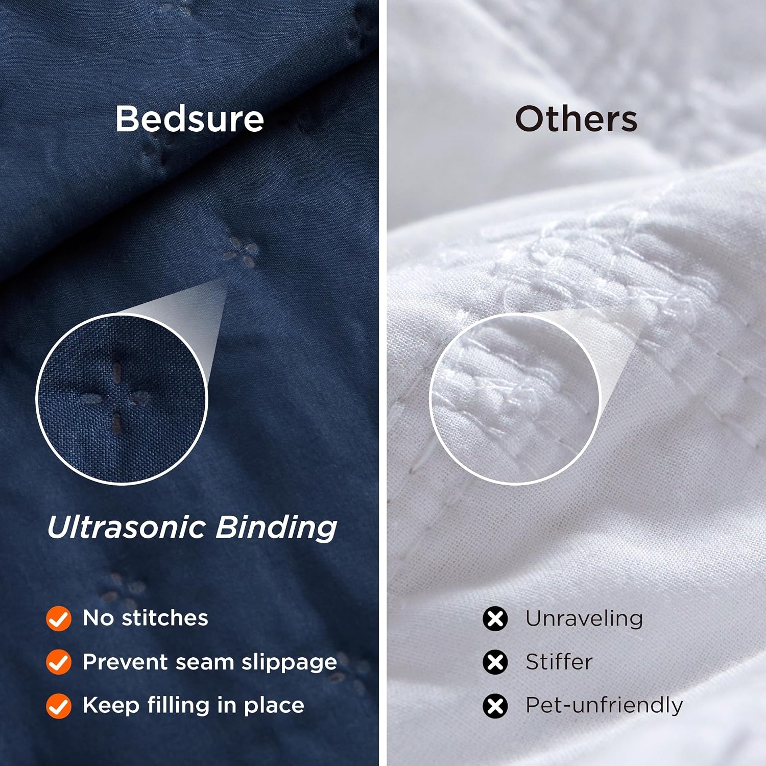 image:imageBedsure Quilts Queen Size Bedspread Thin Comforter Charcoal Coverlet AllSeason Bedding Soft Modern Clover Pattern StitchFree QuiltTech PetFriendly Machine Washable 90x96in 3 Pcs02 Navy Clover