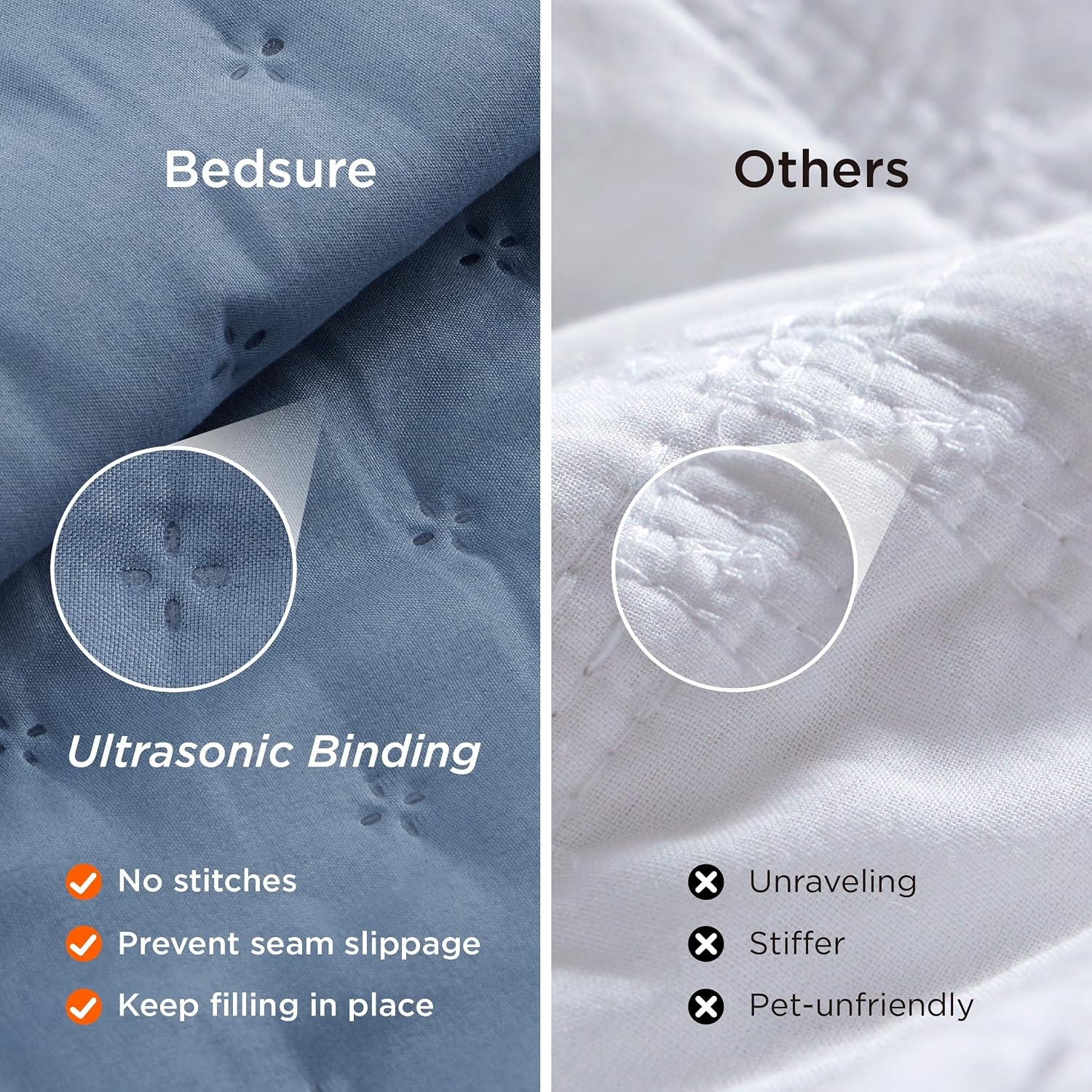 image:imageBedsure Quilts Queen Size Bedspread Thin Comforter Charcoal Coverlet AllSeason Bedding Soft Modern Clover Pattern StitchFree QuiltTech PetFriendly Machine Washable 90x96in 3 Pcs03 Mineral Blue Clover
