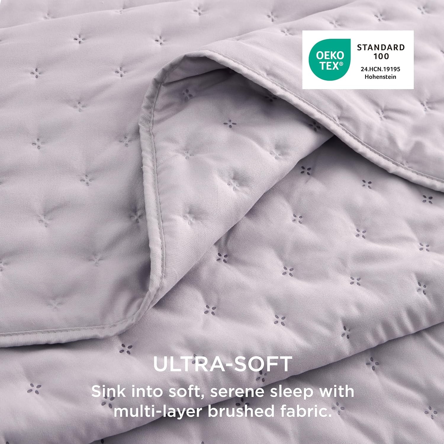 image:imageBedsure Quilts Queen Size Bedspread Thin Comforter Charcoal Coverlet AllSeason Bedding Soft Modern Clover Pattern StitchFree QuiltTech PetFriendly Machine Washable 90x96in 3 Pcs22 Purple Clover