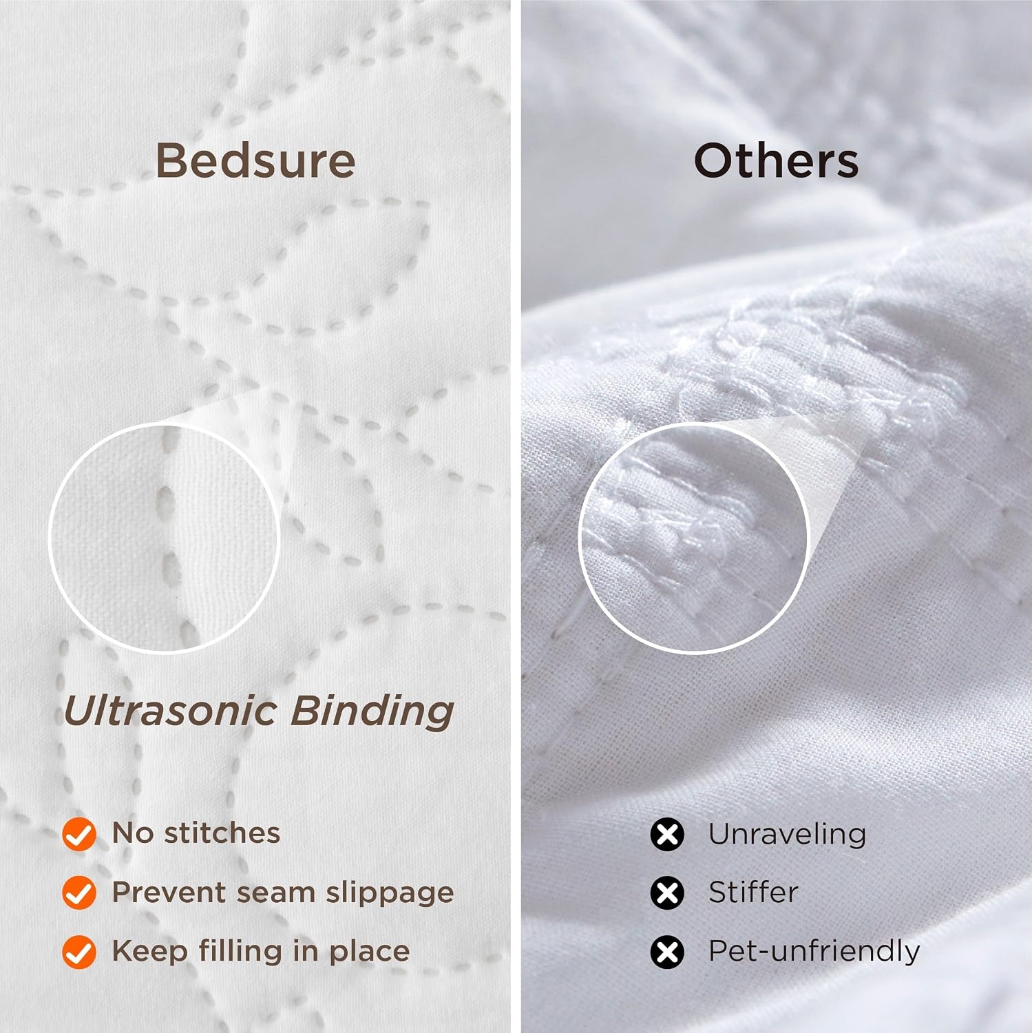 image:imageBedsure Quilts Queen Size Bedspread Thin Comforter Charcoal Coverlet AllSeason Bedding Soft Modern Clover Pattern StitchFree QuiltTech PetFriendly Machine Washable 90x96in 3 Pcs17 Bright White Leaf