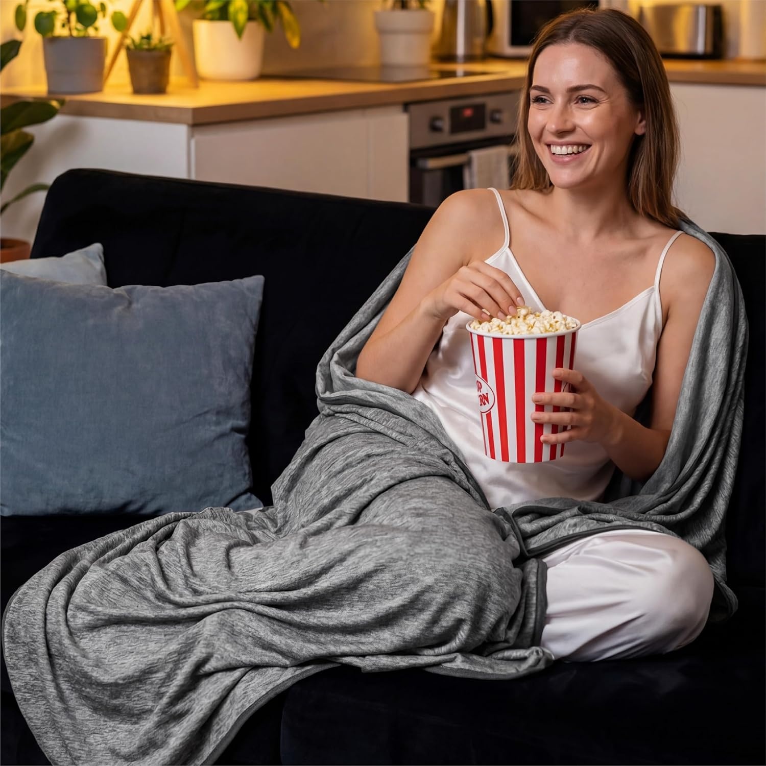 image:imageBedsure Silky Soft Cooling Blanket for Hot Sleepers Throw XL Dark Grey Summer Picnic Travel Outdoor Camping Couch Bed Sofa Chair Rayon Derived from Bamboo Cold Cool Ice Lightweight01 Dark Grey