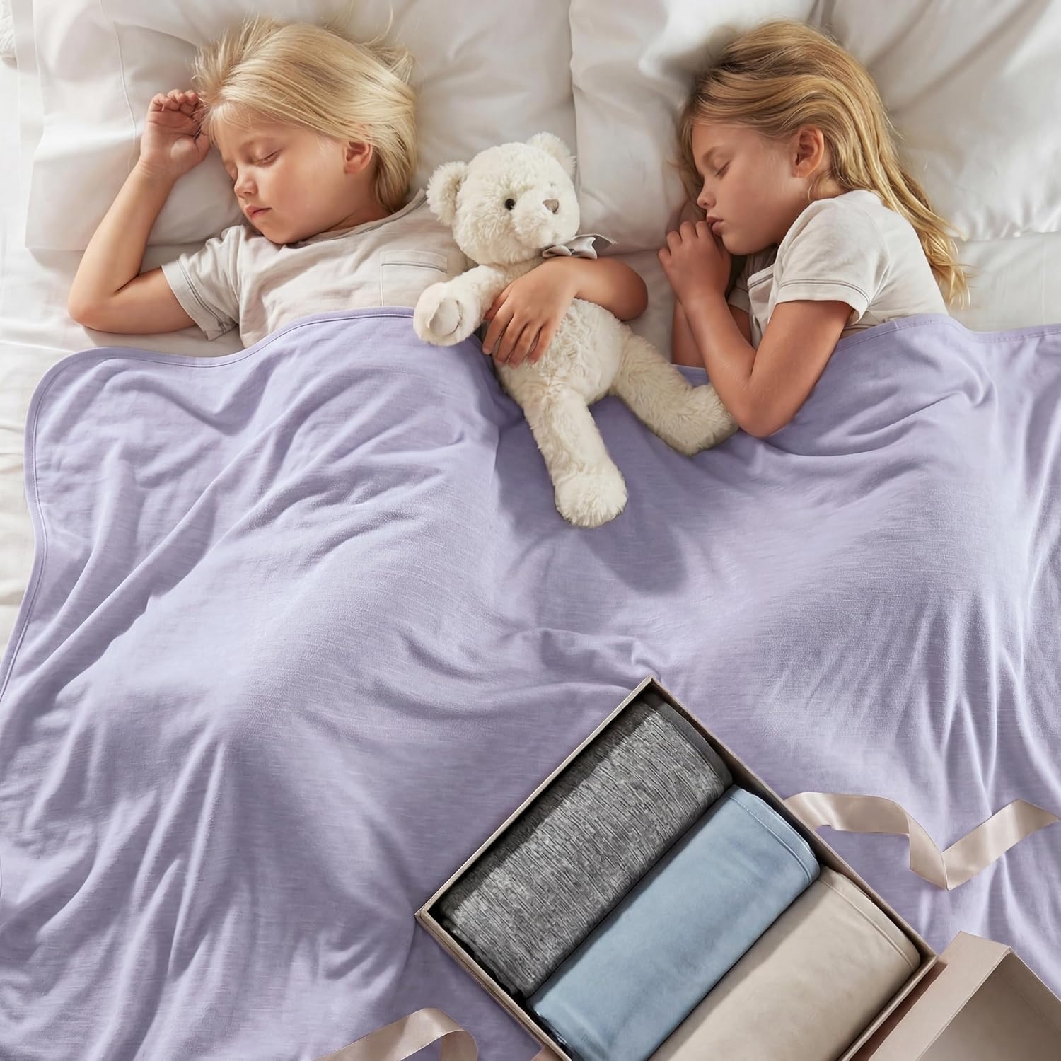 image:imageBedsure Silky Soft Cooling Blanket for Hot Sleepers Throw XL Dark Grey Summer Picnic Travel Outdoor Camping Couch Bed Sofa Chair Rayon Derived from Bamboo Cold Cool Ice Lightweight04 Lavender