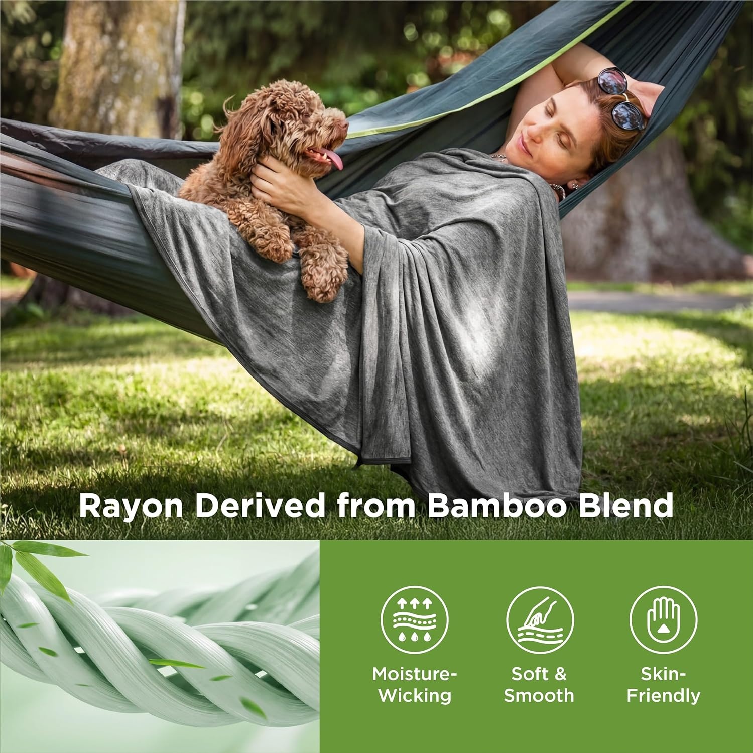 image:imageBedsure Silky Soft Cooling Blanket for Hot Sleepers Throw XL Dark Grey Summer Picnic Travel Outdoor Camping Couch Bed Sofa Chair Rayon Derived from Bamboo Cold Cool Ice Lightweight01 Dark Grey
