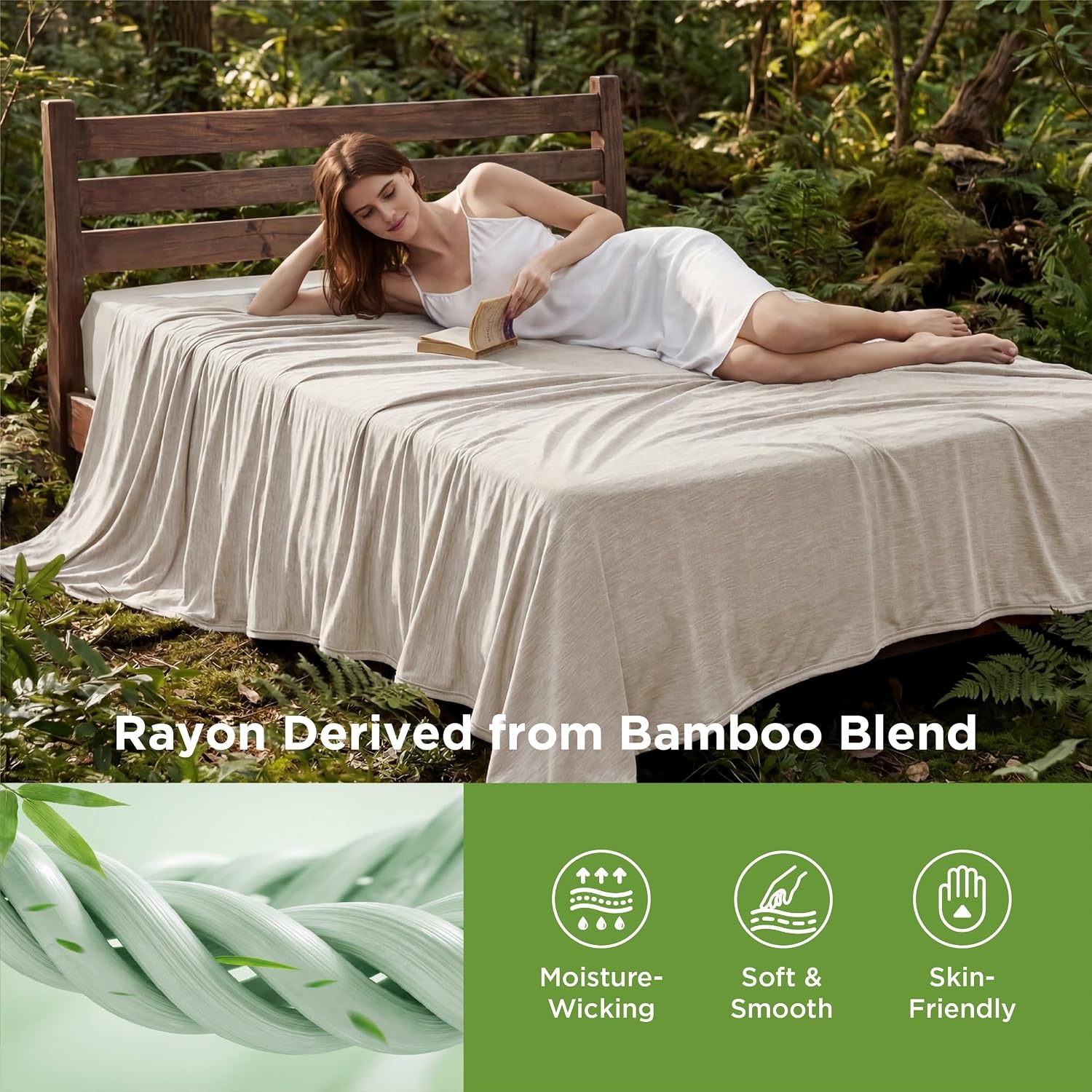 image:imageBedsure Silky Soft Cooling Blanket for Hot Sleepers Throw XL Dark Grey Summer Picnic Travel Outdoor Camping Couch Bed Sofa Chair Rayon Derived from Bamboo Cold Cool Ice Lightweight03 Oat Beige