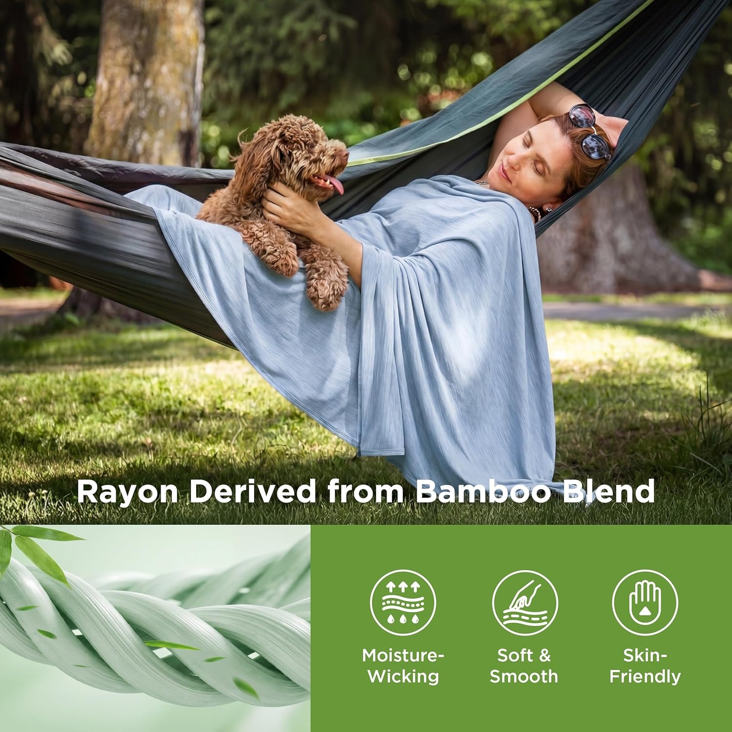 image:imageBedsure Silky Soft Cooling Blanket for Hot Sleepers Throw XL Dark Grey Summer Picnic Travel Outdoor Camping Couch Bed Sofa Chair Rayon Derived from Bamboo Cold Cool Ice Lightweight09 Light Blue