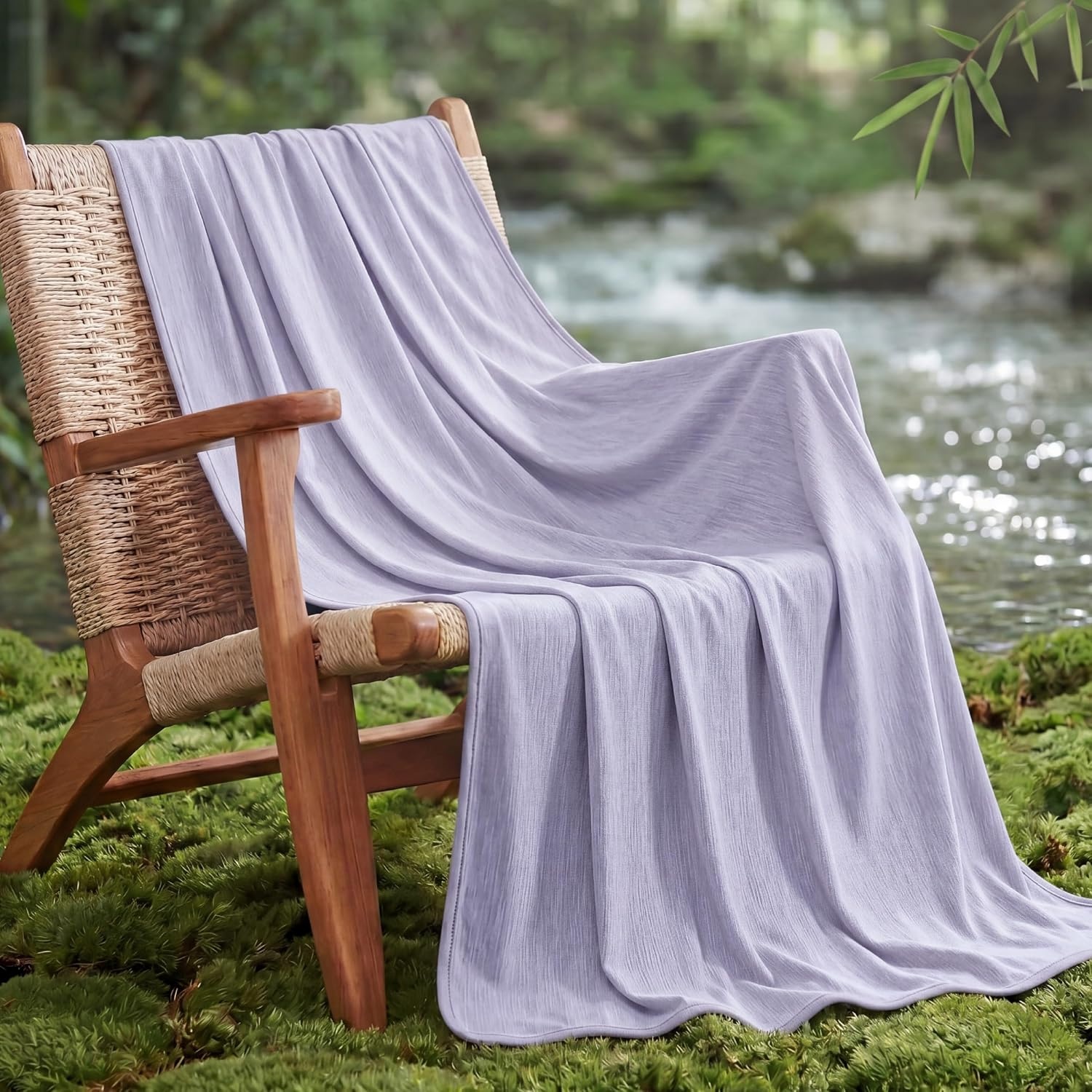 image:imageBedsure Silky Soft Cooling Blanket for Hot Sleepers Throw XL Dark Grey Summer Picnic Travel Outdoor Camping Couch Bed Sofa Chair Rayon Derived from Bamboo Cold Cool Ice Lightweight04 Lavender