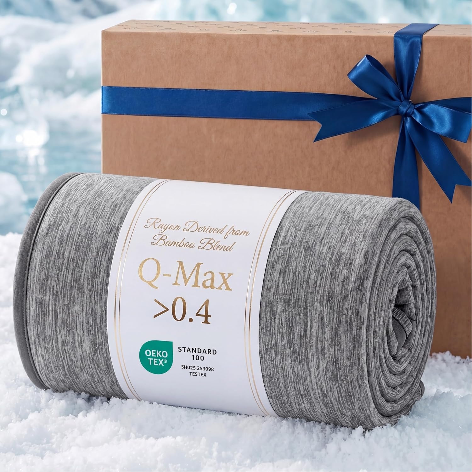 image:imageBedsure Silky Soft Cooling Blanket for Hot Sleepers Throw XL Dark Grey Summer Picnic Travel Outdoor Camping Couch Bed Sofa Chair Rayon Derived from Bamboo Cold Cool Ice Lightweight01 Dark Grey