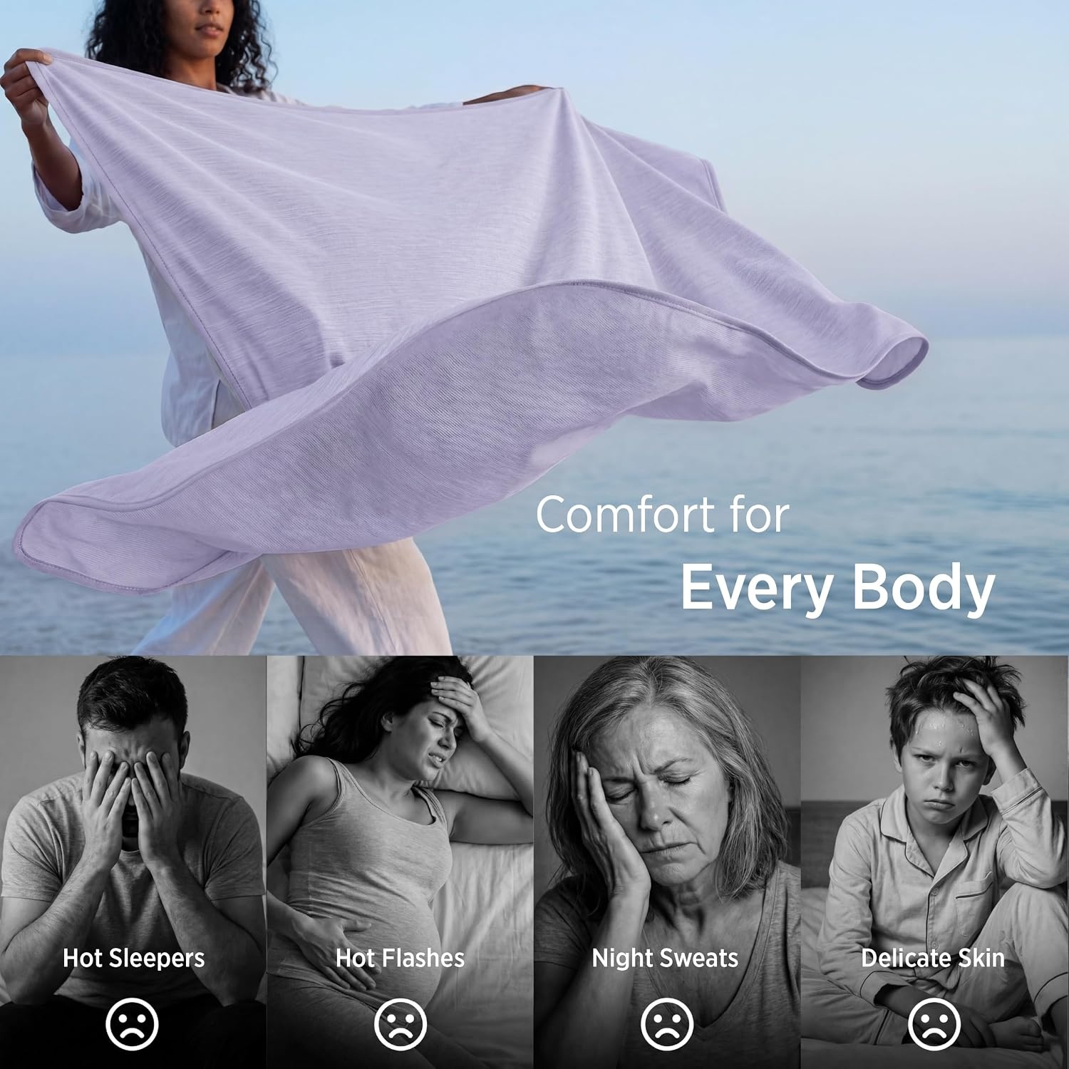 image:imageBedsure Silky Soft Cooling Blanket for Hot Sleepers Throw XL Dark Grey Summer Picnic Travel Outdoor Camping Couch Bed Sofa Chair Rayon Derived from Bamboo Cold Cool Ice Lightweight04 Lavender