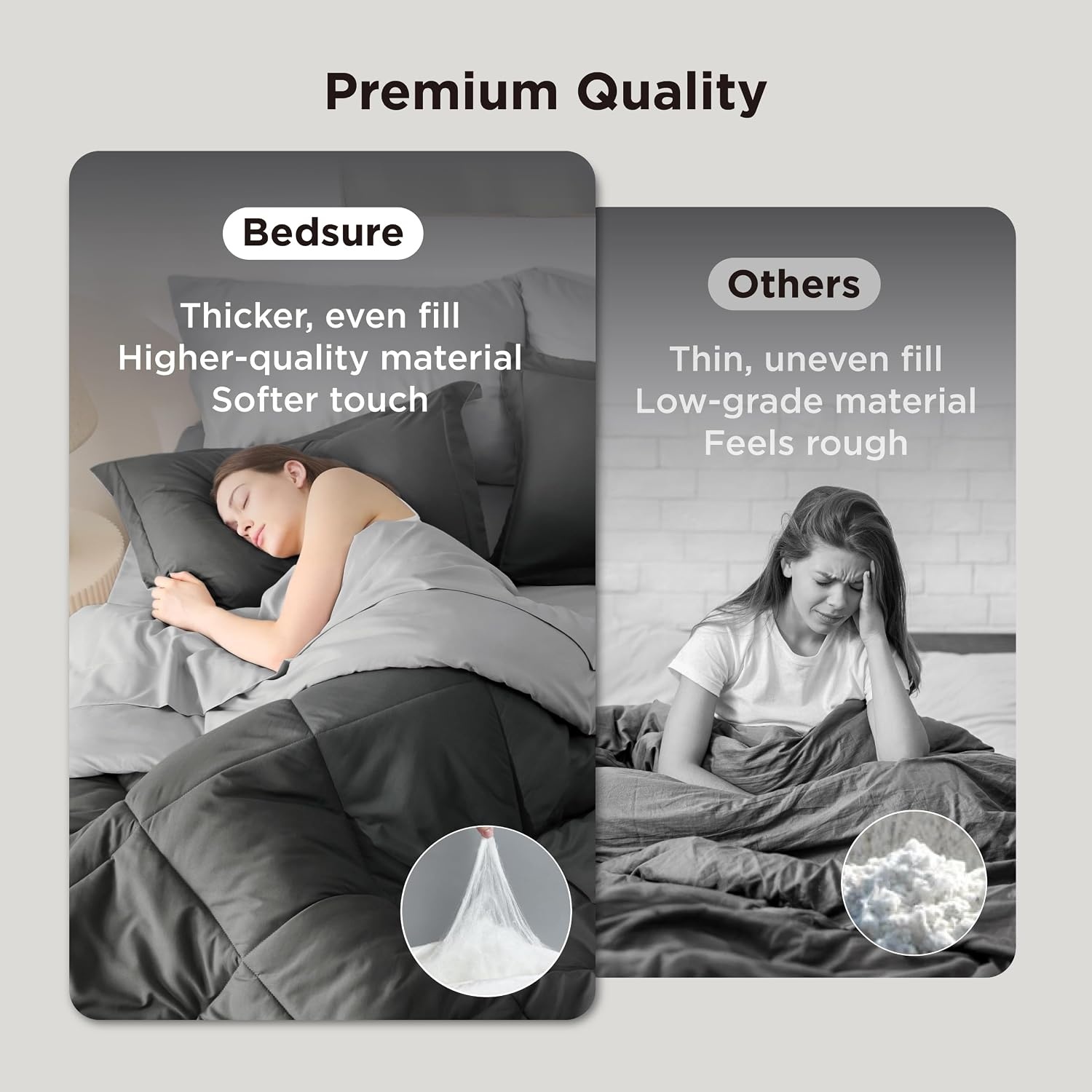 image:imageBedsure Twin XL Comforter 5 Pieces Reversible Blush Pink Bed in a Bag Twin XL Bedding Comforter Set College Dorm Essentials with 1 Flat Sheet 1 Fitted Sheet 1 Pillowcase and 1 Pillow Sham23 Charcoal GreyLight Grey