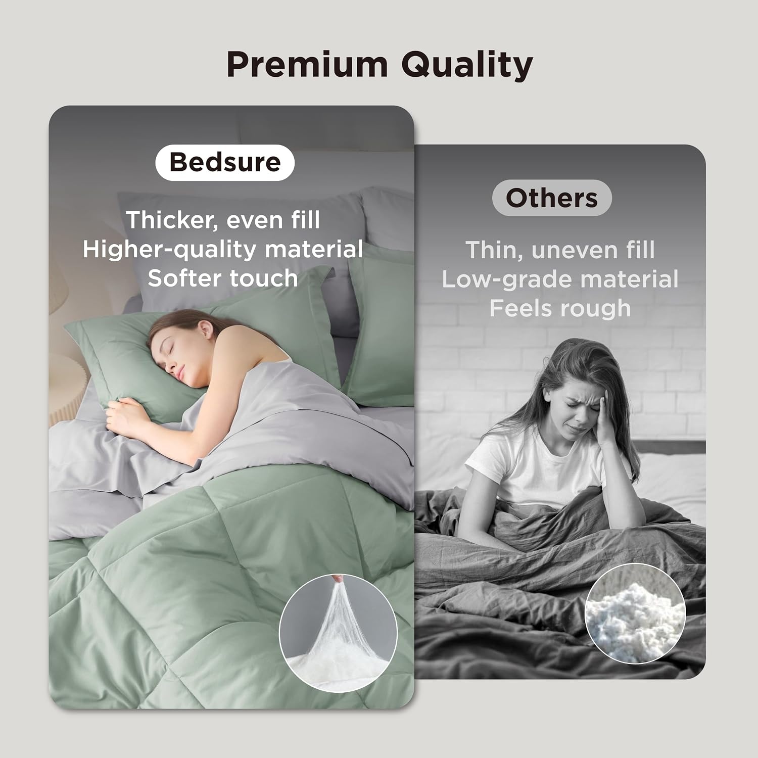 image:imageBedsure Twin XL Comforter 5 Pieces Reversible Blush Pink Bed in a Bag Twin XL Bedding Comforter Set College Dorm Essentials with 1 Flat Sheet 1 Fitted Sheet 1 Pillowcase and 1 Pillow Sham11 Sage GreenLight Grey