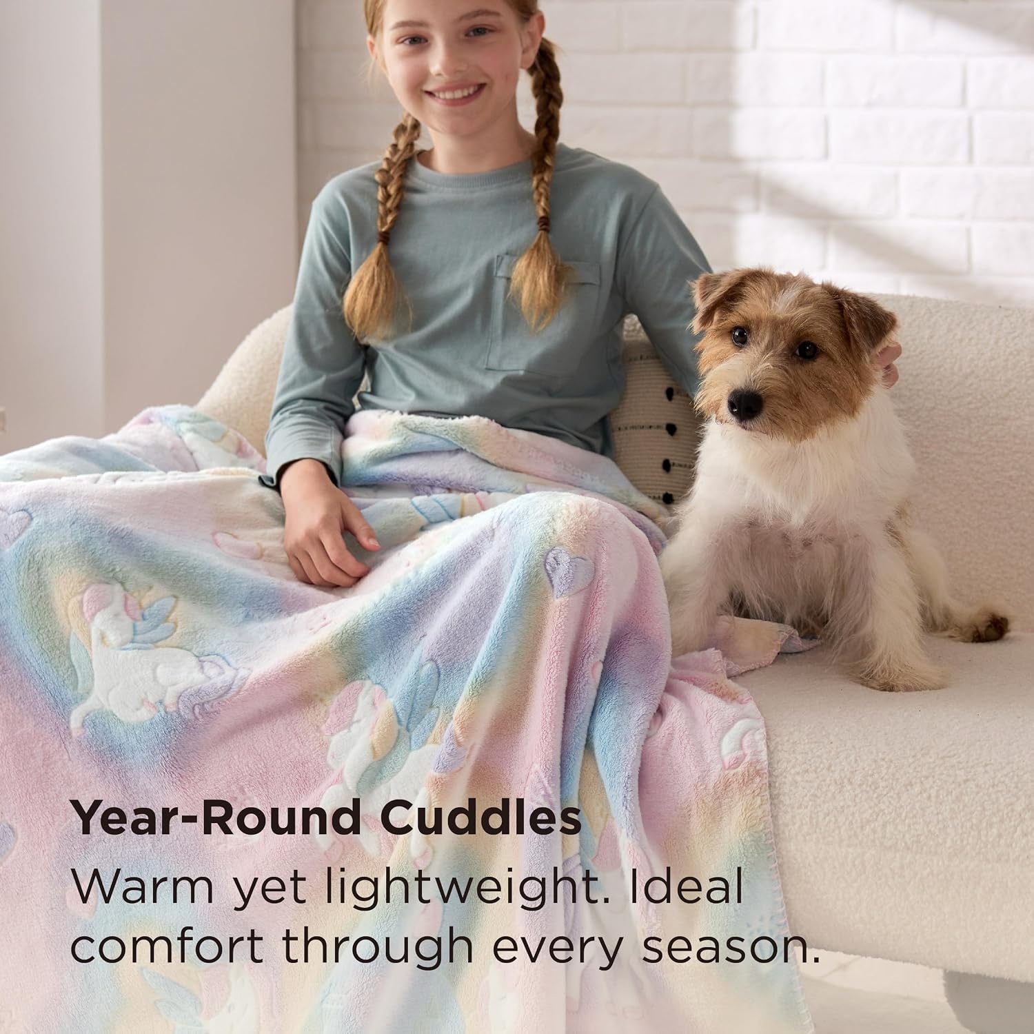 image:imageBedsure Unicorn Glow in The Dark Blanket Pink Blanket for Girls Kids Age 312 as Unicorn Birthday Gift GentleSoft Cozy Cute Throw for Couch Sofa Bed Home Decor 50x6001 Unicorn