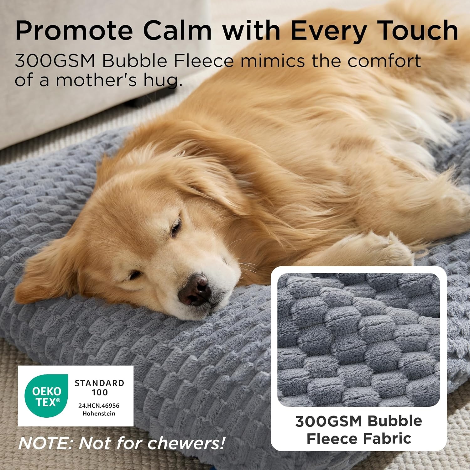image:imageBedsure Washable Dog Bed for Crate Large Sized Dog Soft Bubble Fleece 35 Fluffy and Cozy Pet Mat for Deep SleepNonSlip and Machine Washable Kennel Pad for CrateFloorCar35x23x35GreyGrey