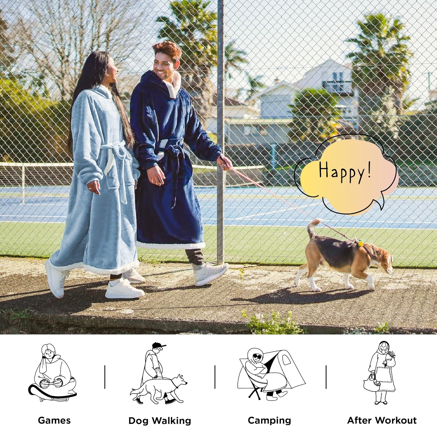 image:imageBedsure Wearable Blanket Hoodie Long Hooded Blanket Sweatshirt as Birthday Gifts for Women and Men Cozy Sherpa Hoodie for Adult Standard GreyDream Blue