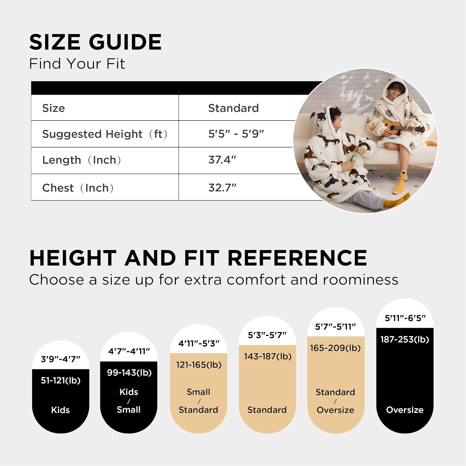 image:imageBedsure Wearable Blanket Sherpa Printed Hoodie Cat Gift for Women Light Beige Warm Soft Cozy Sherpa Fleece Gifts for Cat Lovers Cat Gifts for WomenGrey