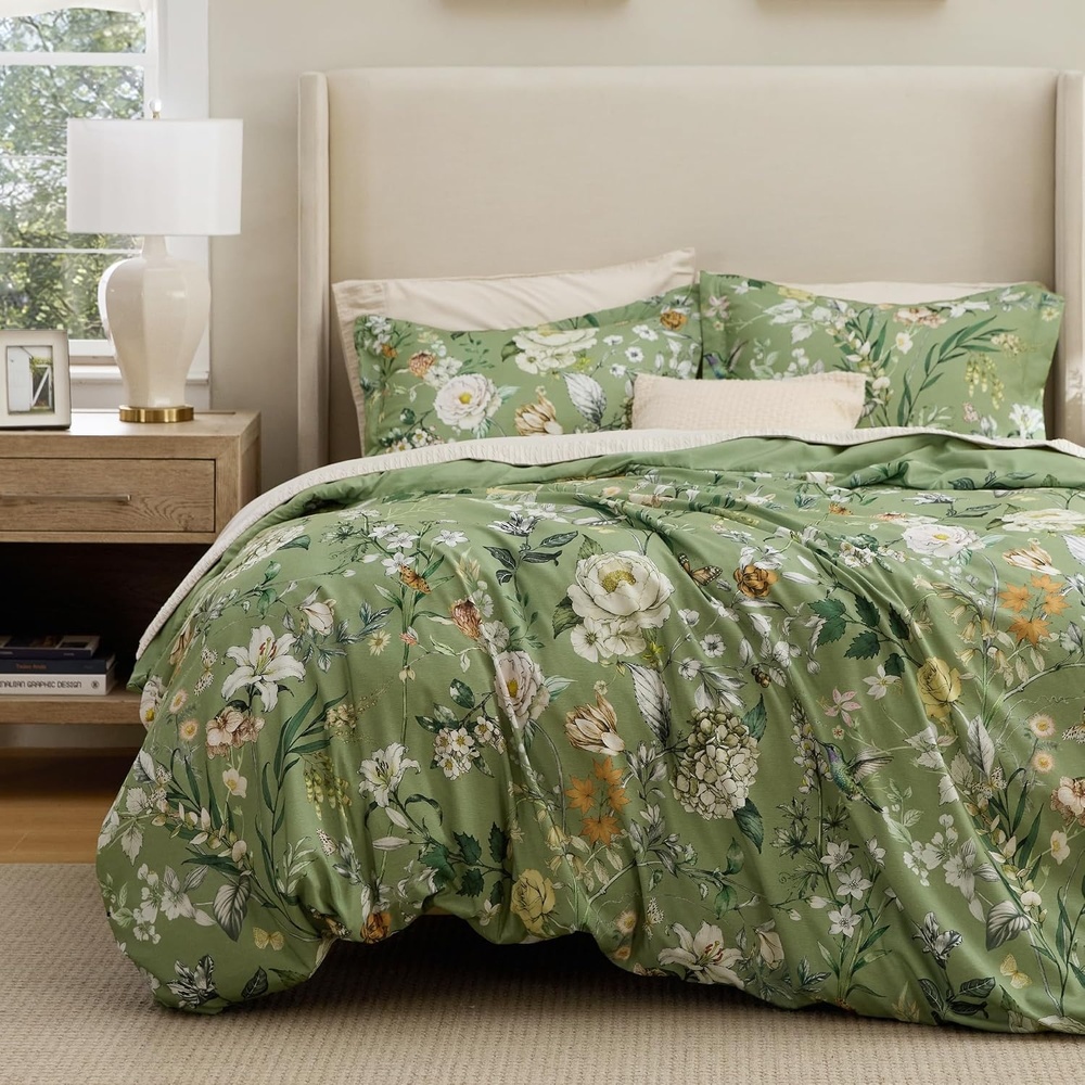 image:imageBedsure Duvet Cover King Size Reversible Navy Blue King Duvet Cover Set with Zipper Closure 3 Pieces Floral Patterned Bedding Set with 8 Corner Ties and 2 Pillow Shams29 Flourishing Reverie No Comforter