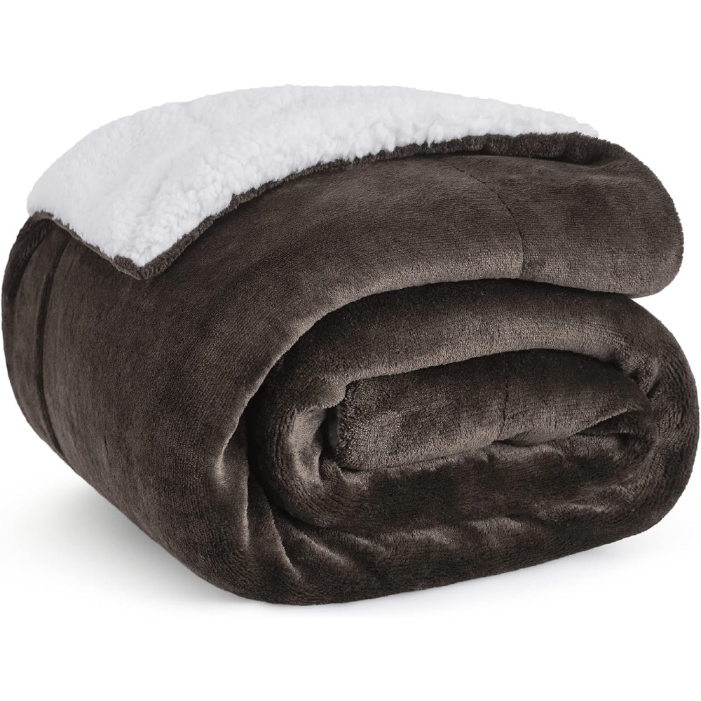 image:imageBedsure GentleSoft Sherpa Fleece Throw Blanket for Couch NonHeated Thick amp Warm Cozy Comfort Blanket for Winter Fall Soft Fuzzy Plush Throw Gifts for Women and Men Grey 50x60 Inches05 Brown