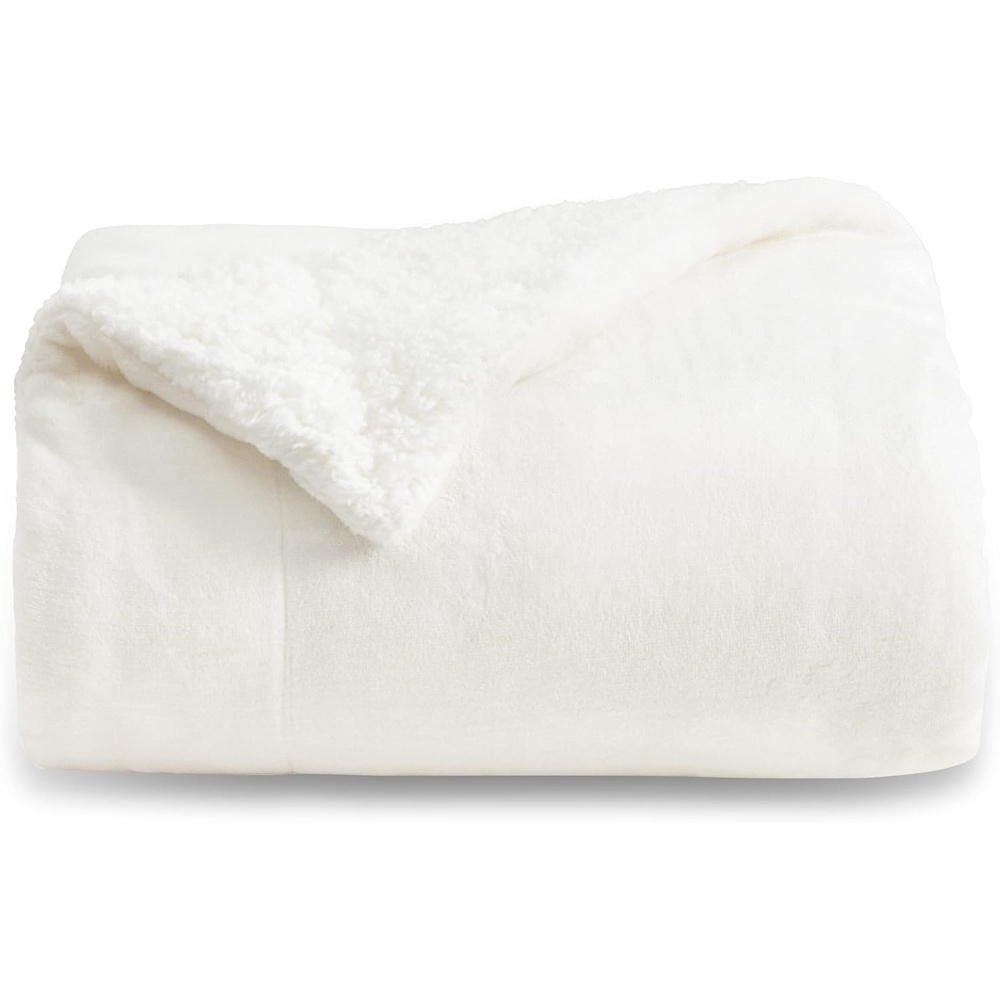 image:imageBedsure GentleSoft Sherpa Fleece Throw Blanket for Couch NonHeated Thick amp Warm Cozy Comfort Blanket for Winter Fall Soft Fuzzy Plush Throw Gifts for Women and Men Grey 50x60 Inches06 White