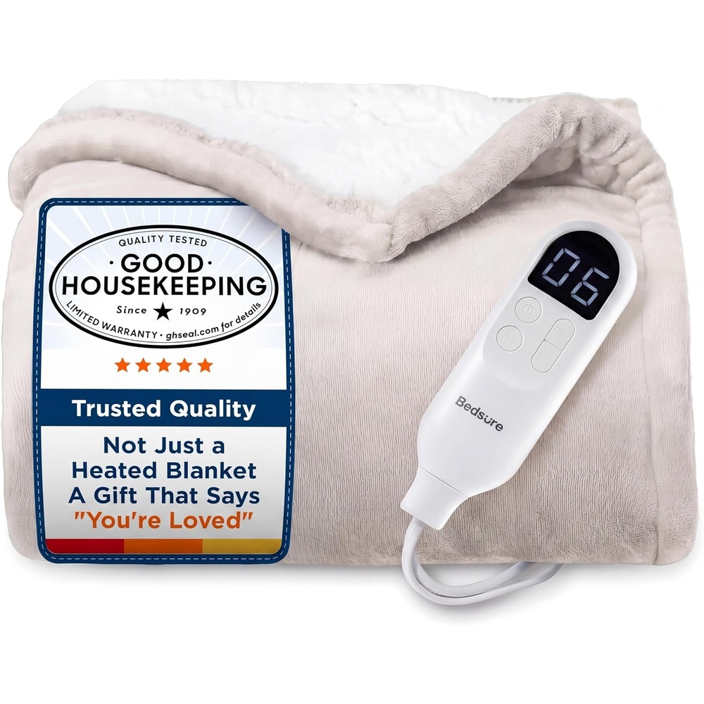 image:imageBedsure Heated Blanket Full Size Soft Electric Blanket with Preheat Cream  6 Heat6 Timer Settings 8H Auto ShutOff ETLFCC Flannel Sherpa Machine Washable Gifts for Grandma Grandpa 72x84in03  Cream