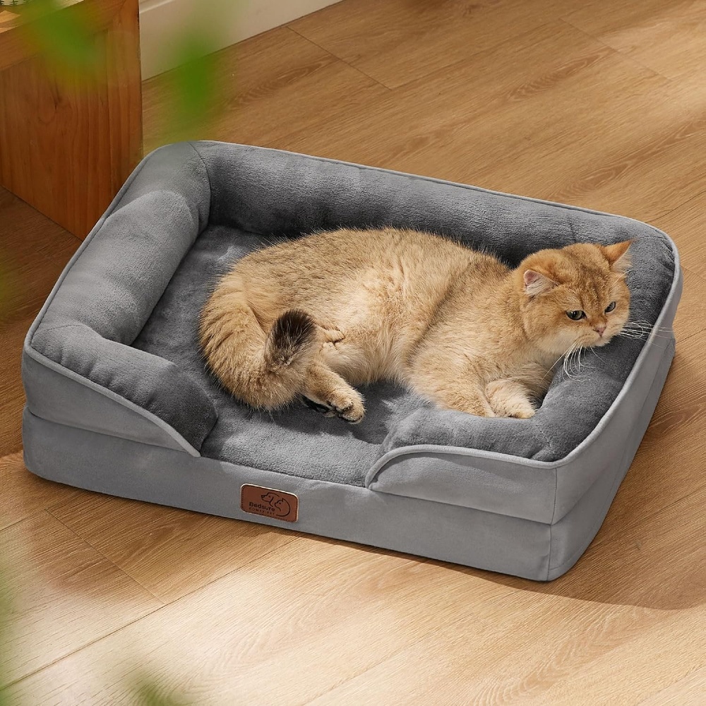 image:imageBedsure Orthopedic XL Dog Bed Extra Large with Removable Washable Cover  42 Classic Comfy Xlarge Dog Couch Sofa Waterproof Cozy Bolster Sides Nonslip Bottom Pet Bed for CatsSenior Dogs GreyGrey